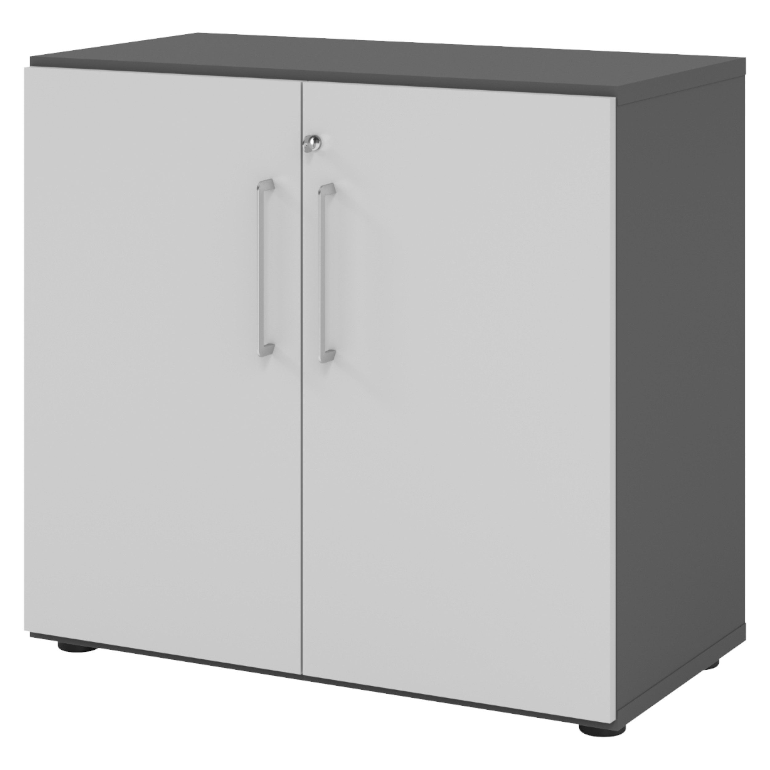 bümö Aktenschrank smart Büroschrank - 2 Ordnerhöhen Dekor: Graphit/Grau