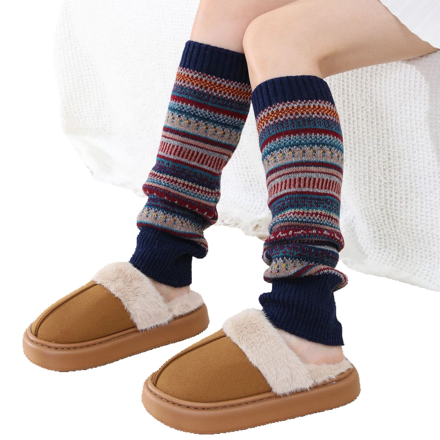 Refttenw Beinstulpen Stulpen Böhmen,Beinwärmer Damen für Winter,Lange Winter Beinwärmer