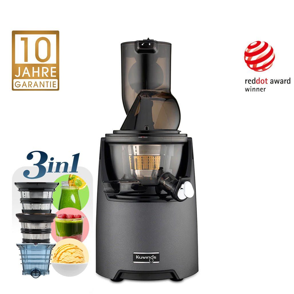 Kuvings Entsafter Whole Slow Juicer EVO820 Signature (NS-1256CEC), 240,00 W, 3-in-1 Mastizierender Kaltpress-Entsafter mit Smoothie-, Sorbetfilter