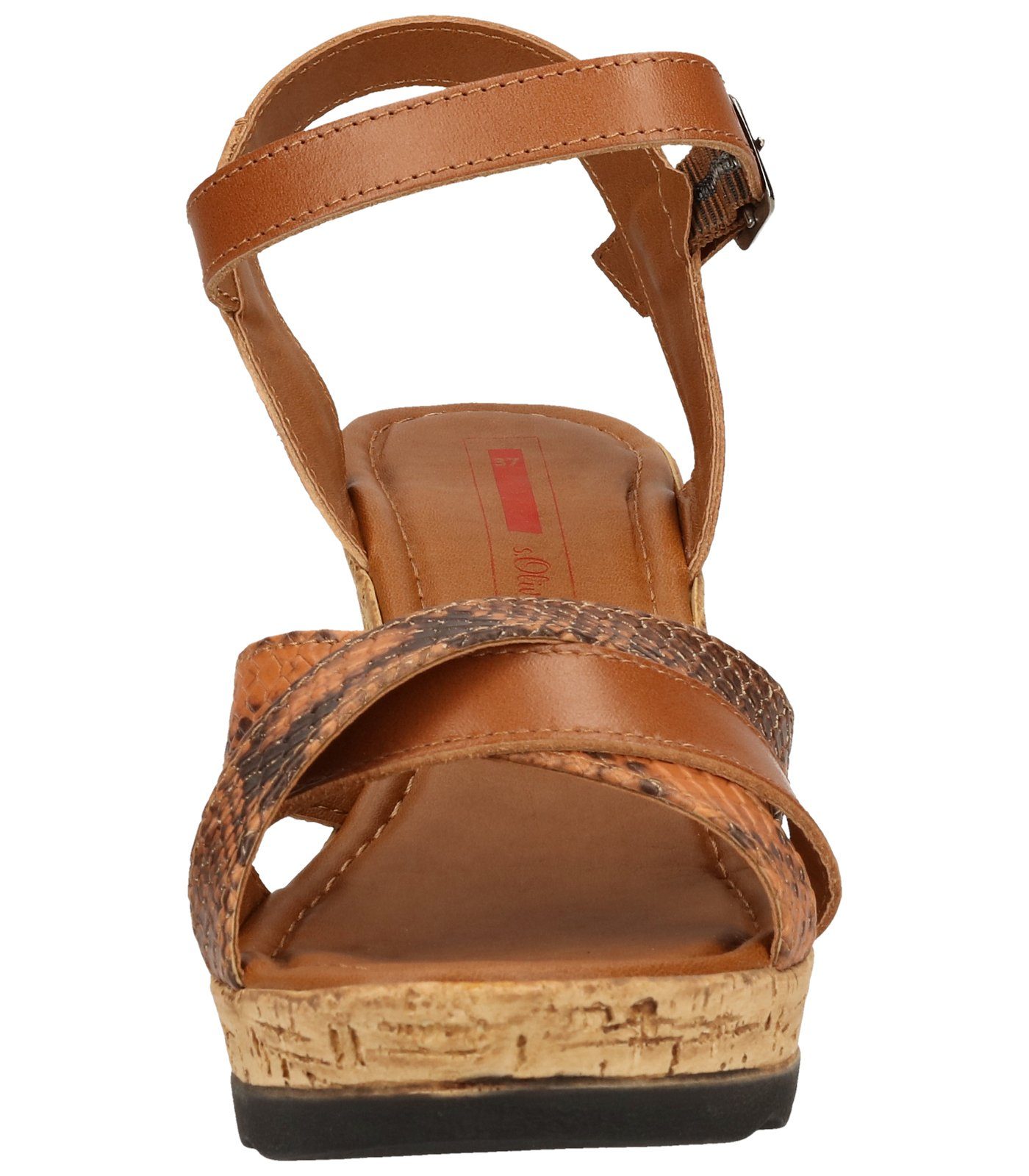 s.Oliver Keilsandalette Sandalen Leder/Synthetik Cognac