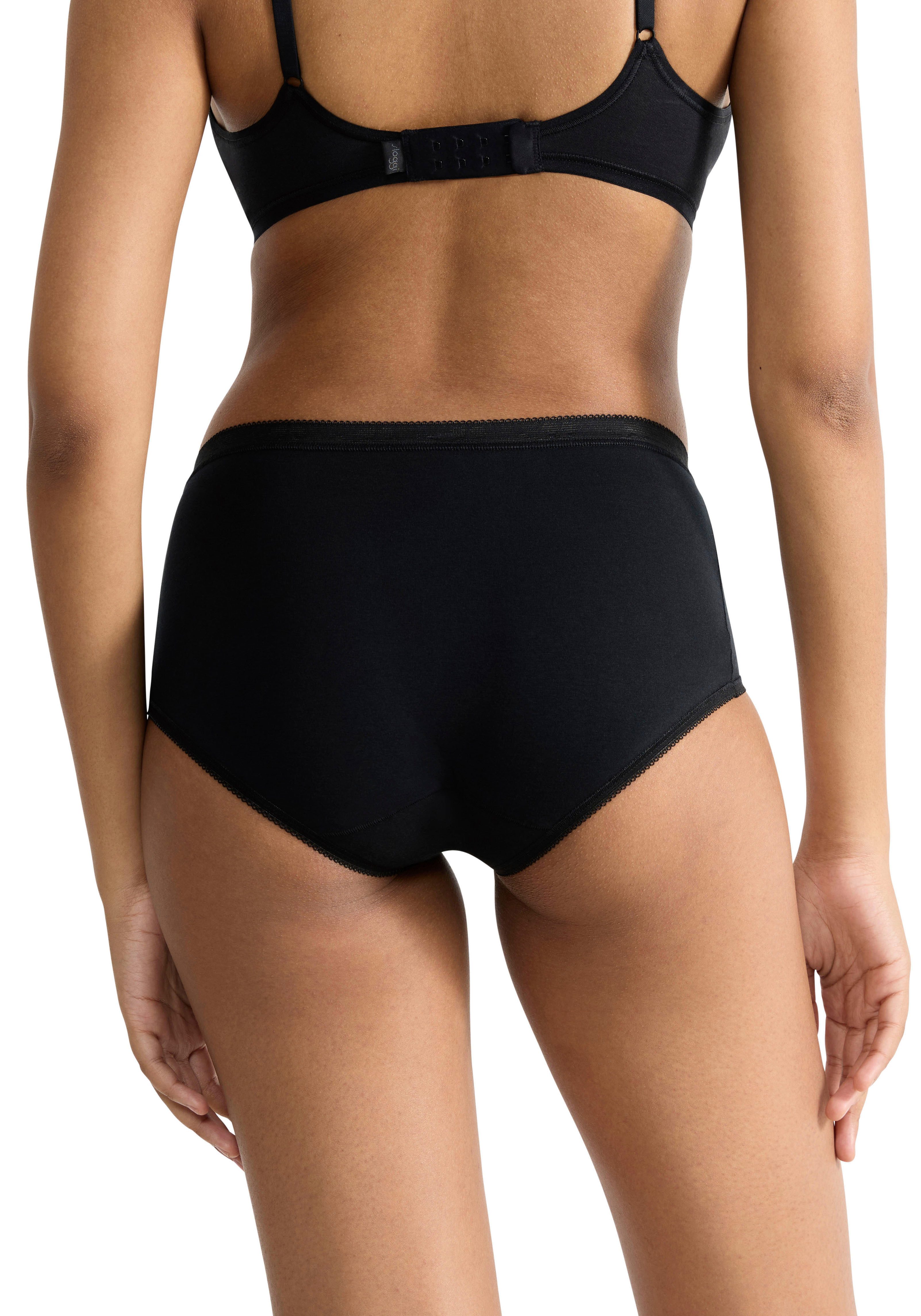 sloggi Midislip Basic+ (4er Pack) perfekter Sitz, feminin, Baumwollmischung, Single Jersey, weich