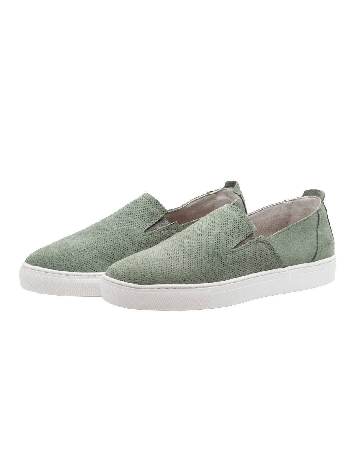 emilio adani Herren Loafer aus Veloursleder, Gruen Sneaker