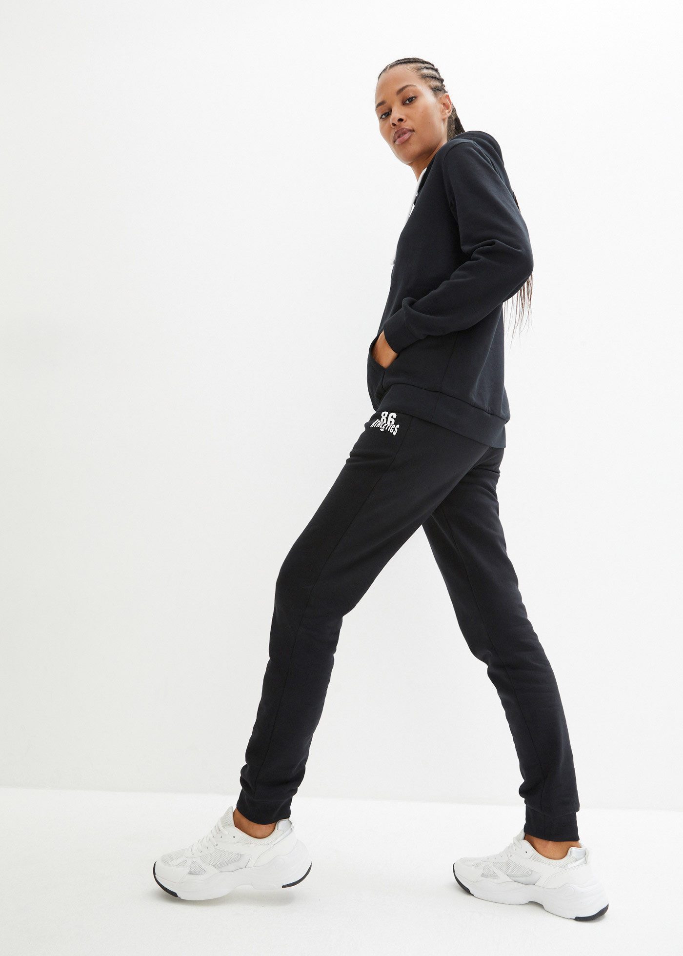 bonprix Jogginganzug, Jogginganzug mit Baumwolle (2-tlg) günstig online kaufen