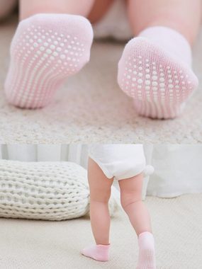 bistyle Sneakersocken ABS für Babys Neugeborene Babysocken Jungen Mädchen Kurzsocken (Set, 6-Paar, 6er-Pack) gerippt Bio-Baumwolle GOTS zertifiziert 0-6 Monate bis 2-3 Jahre