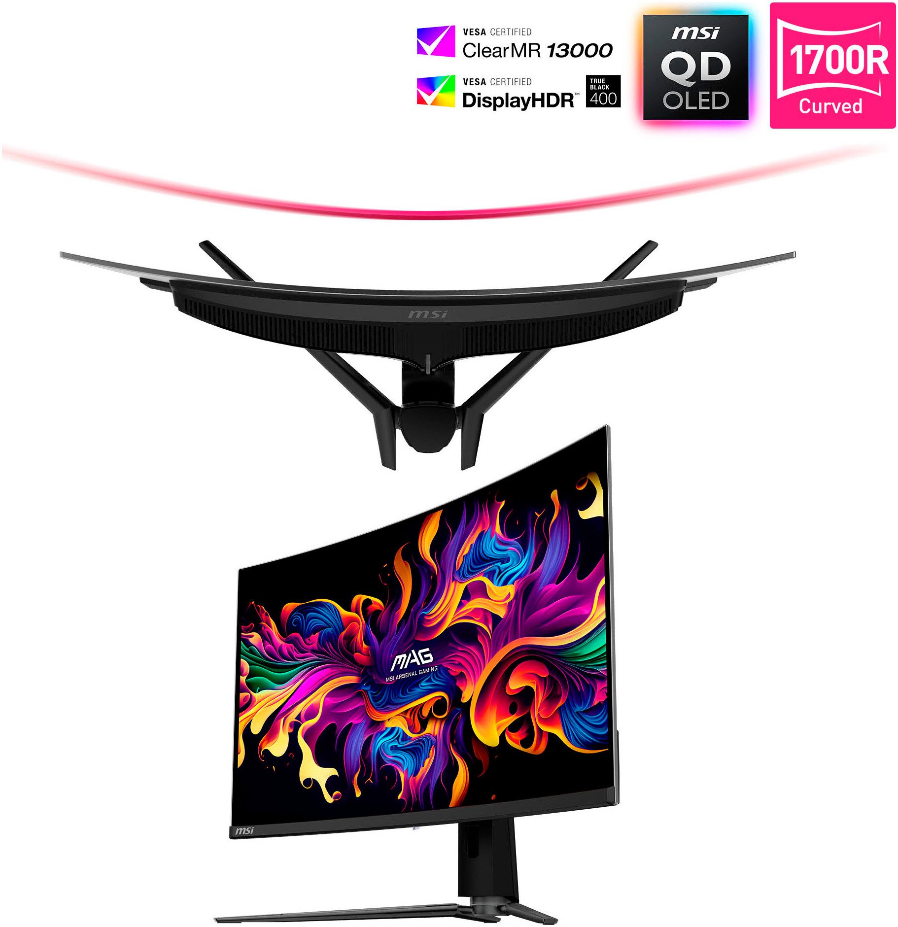 MSI MPG 321CURX QD-OLED Curved-Gaming-OLED-Monitor (80 cm/32 ", 3840 x 2160 px, 4K Ultra HD, 0,03 ms Reaktionszeit, 240 Hz, QD-OLED)