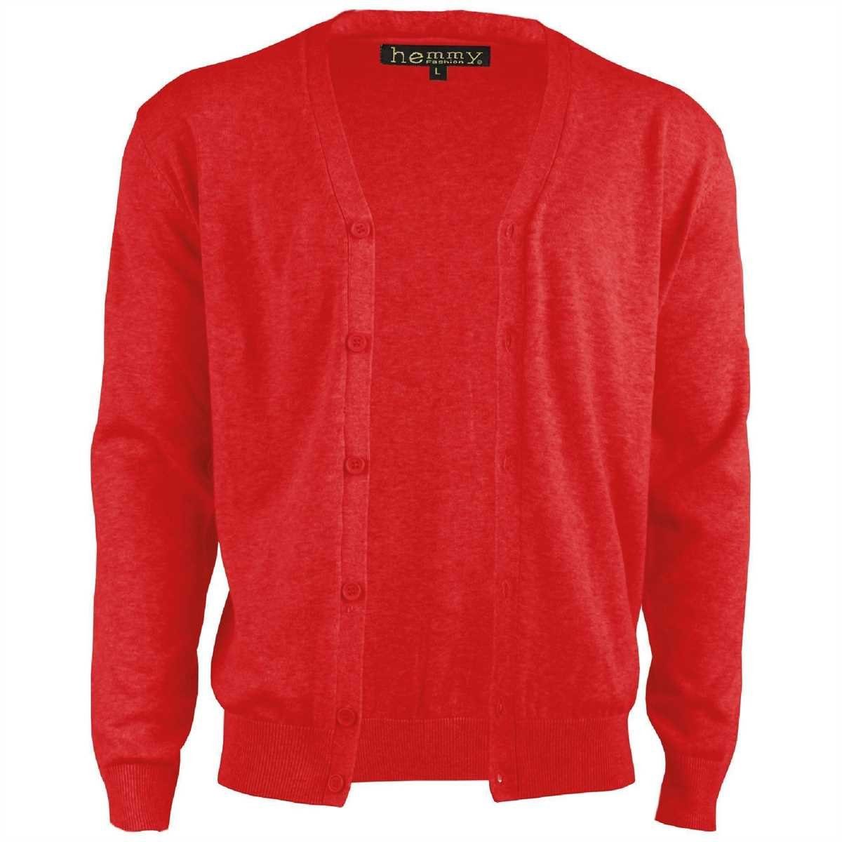 Fashion Ausführungen vielen hemmy in Cardigan versch. Jacke (1-tlg) Pullover Cardigan Übergrößen, verfügbar Herren in Rot