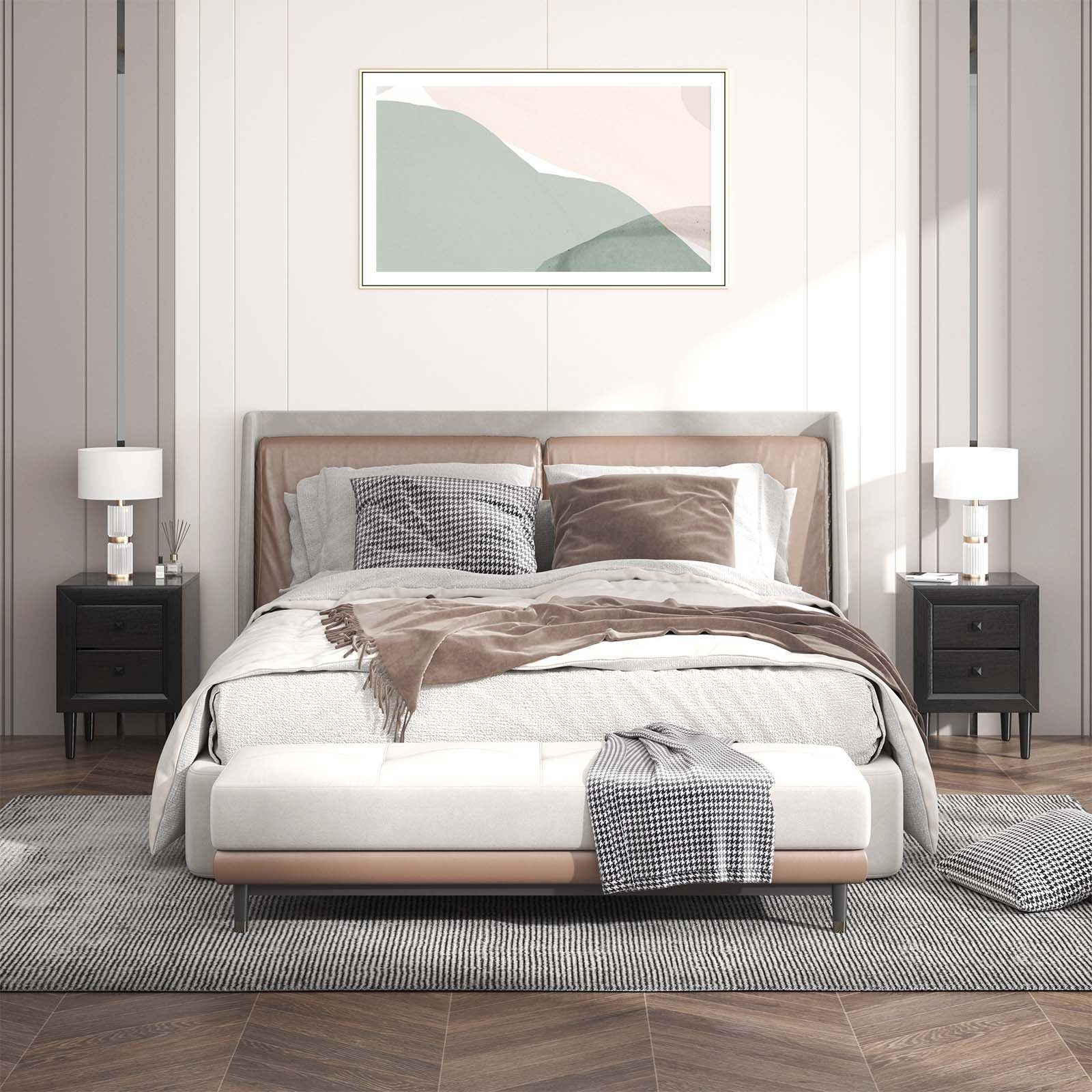 COSTWAY Nachttisch Beistelltisch Kaffeetisch (2-St., 2 Stk), mit 2 Schublad günstig online kaufen