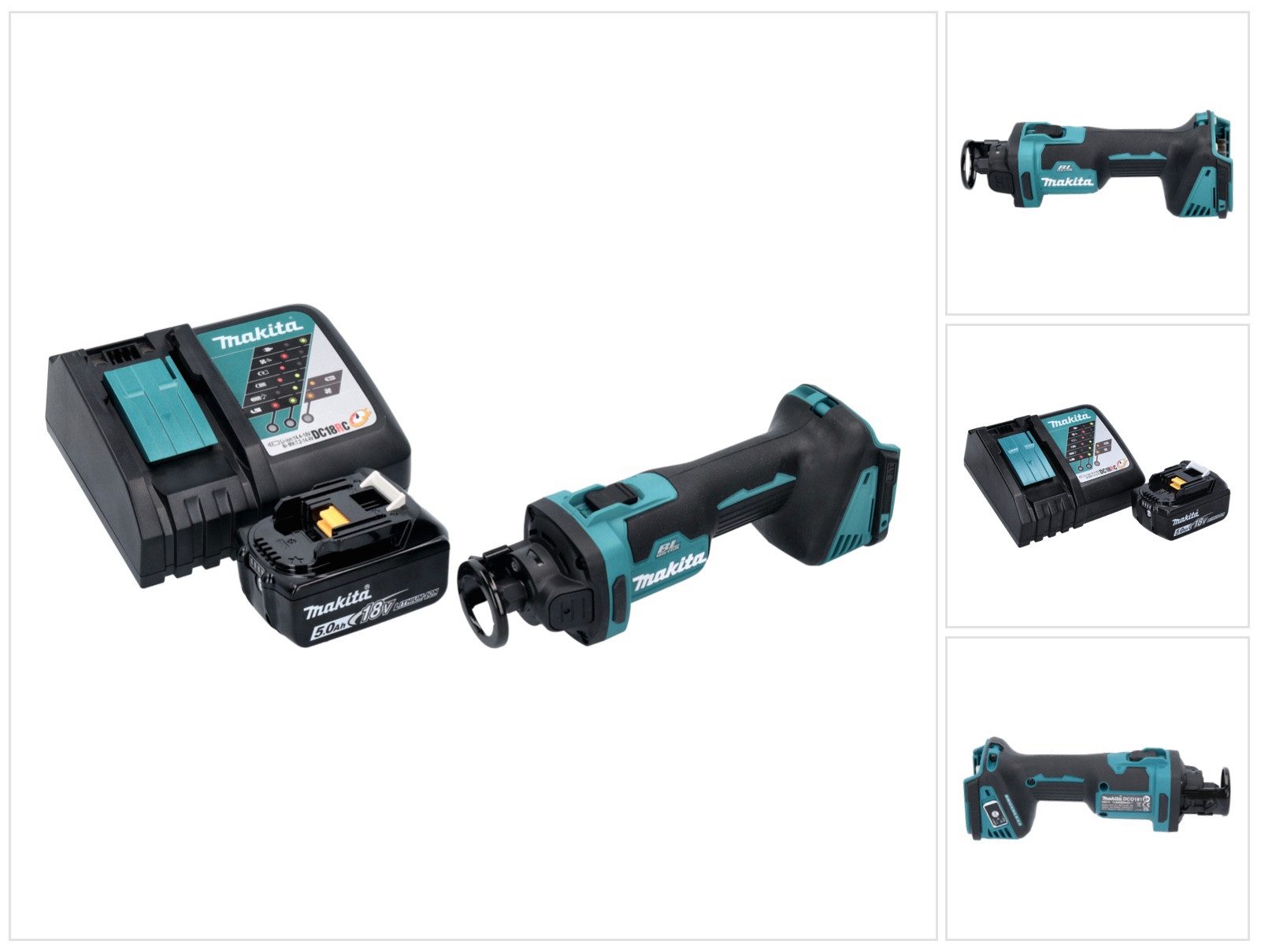 Makita Rotationsschleifer DCO 181 RT1 Akku Rotationsschneider 18 V 32000 U/min Brushless + 1x A