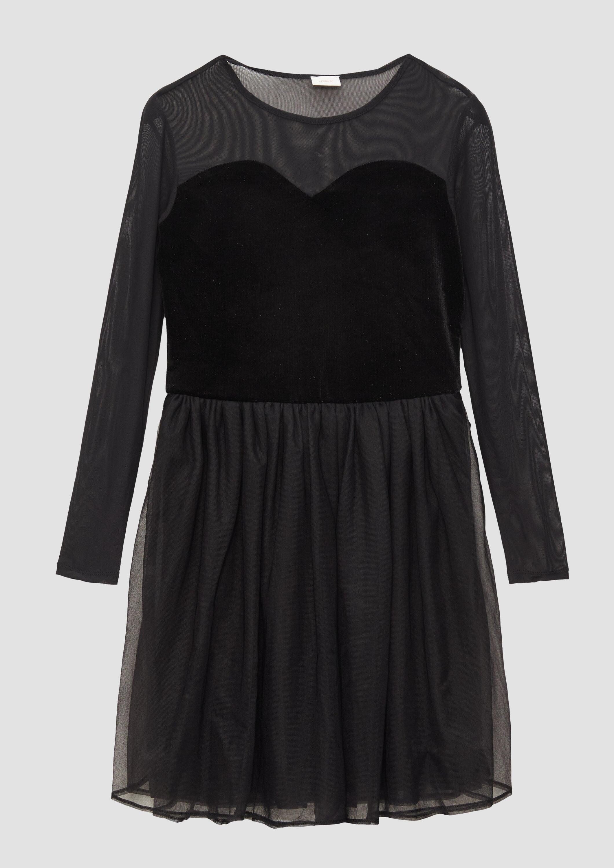 s.Oliver Minikleid Kleid Meshkleid mit Glitter-Samt und Tüllrock (1-tlg)