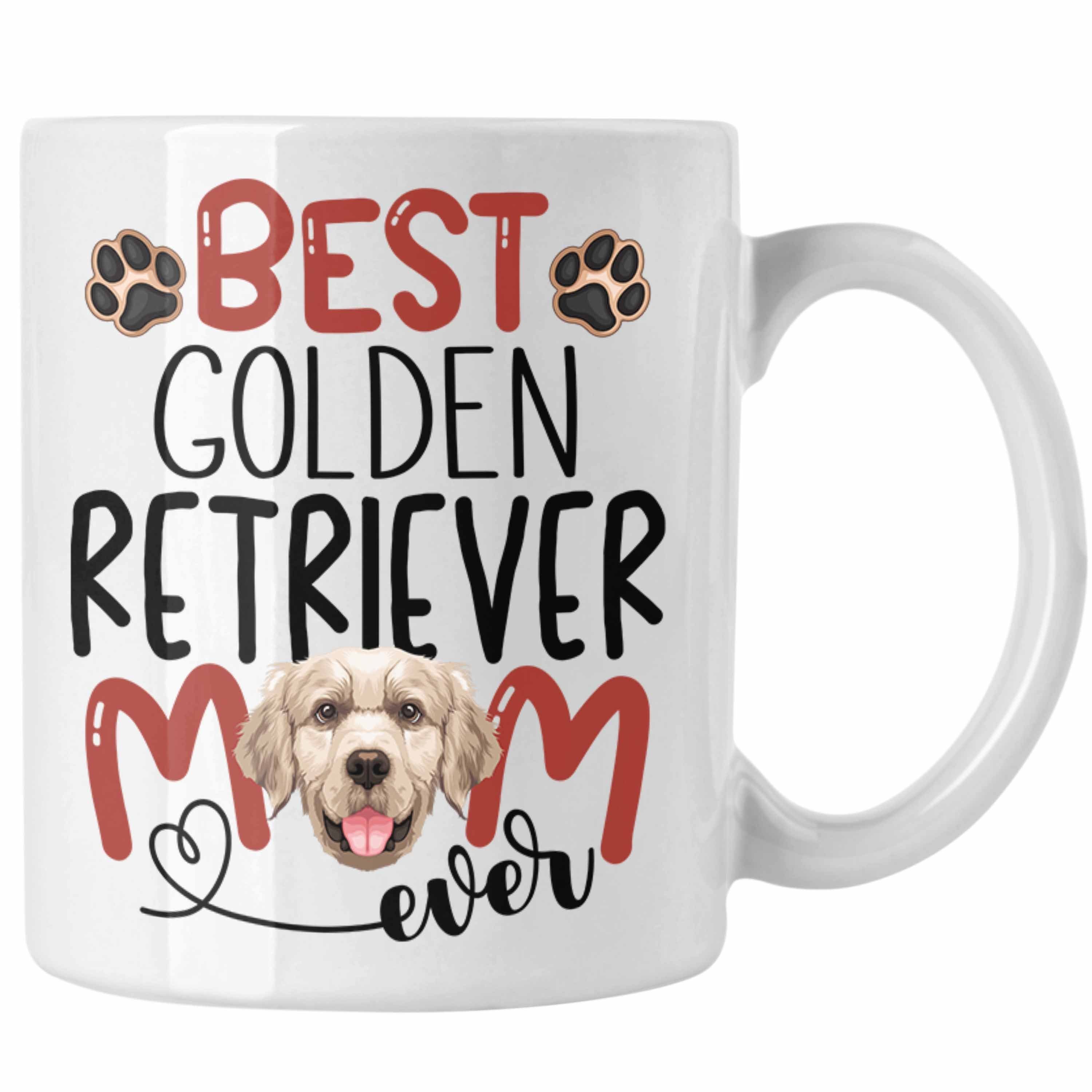 Trendation Tasse Golden Retriever Mom Besitzerin Tasse Geschenk Lustiger Spruch Geschen Weiss