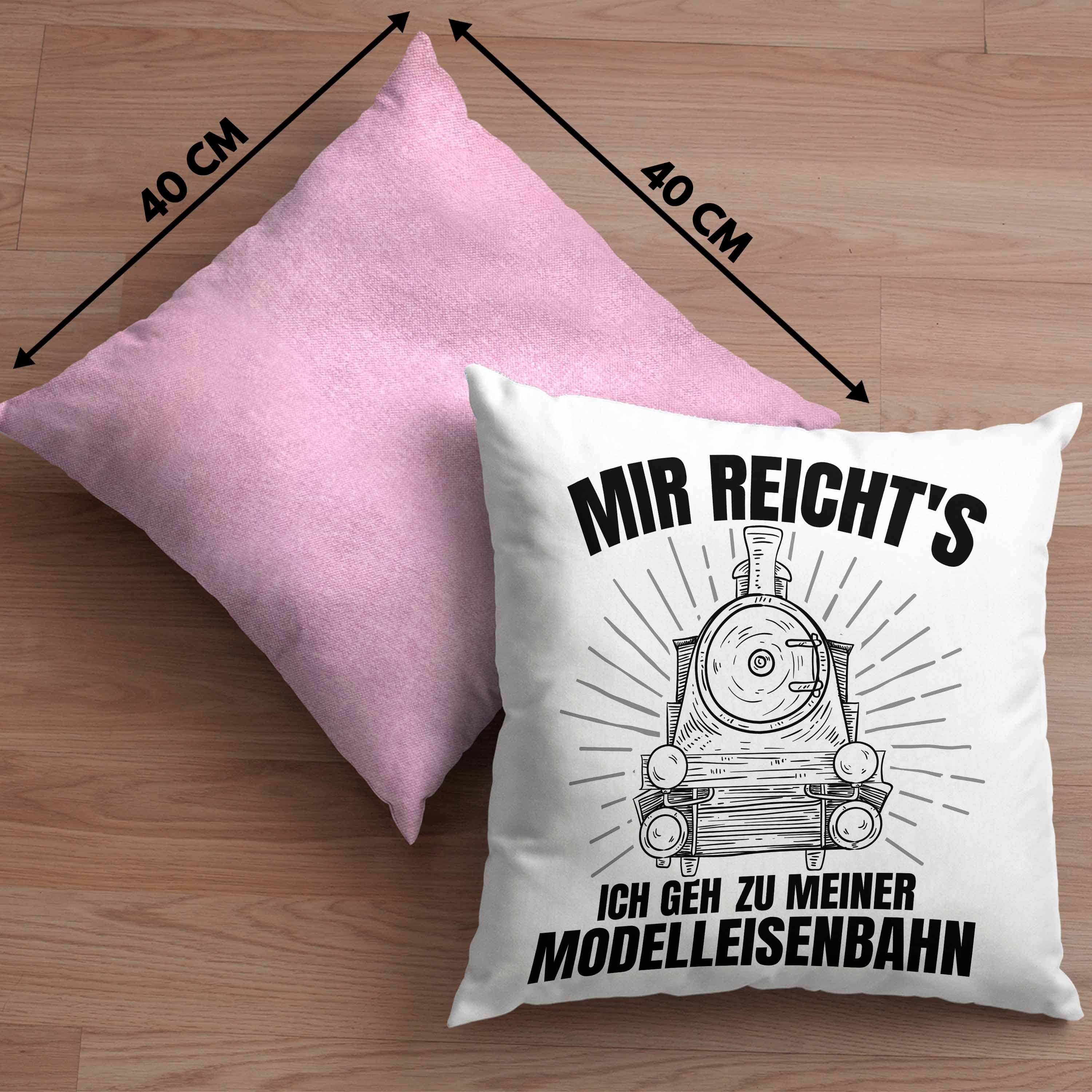 Reichts Spruch 40x40 - Geh Rosa Kissen Dekokissen Trendation Dampflok Modelleisenbahn Geschenk Füllung Zu Mir mit Dekokissen Geschenkdidee Trendation Mönner Ich Meiner