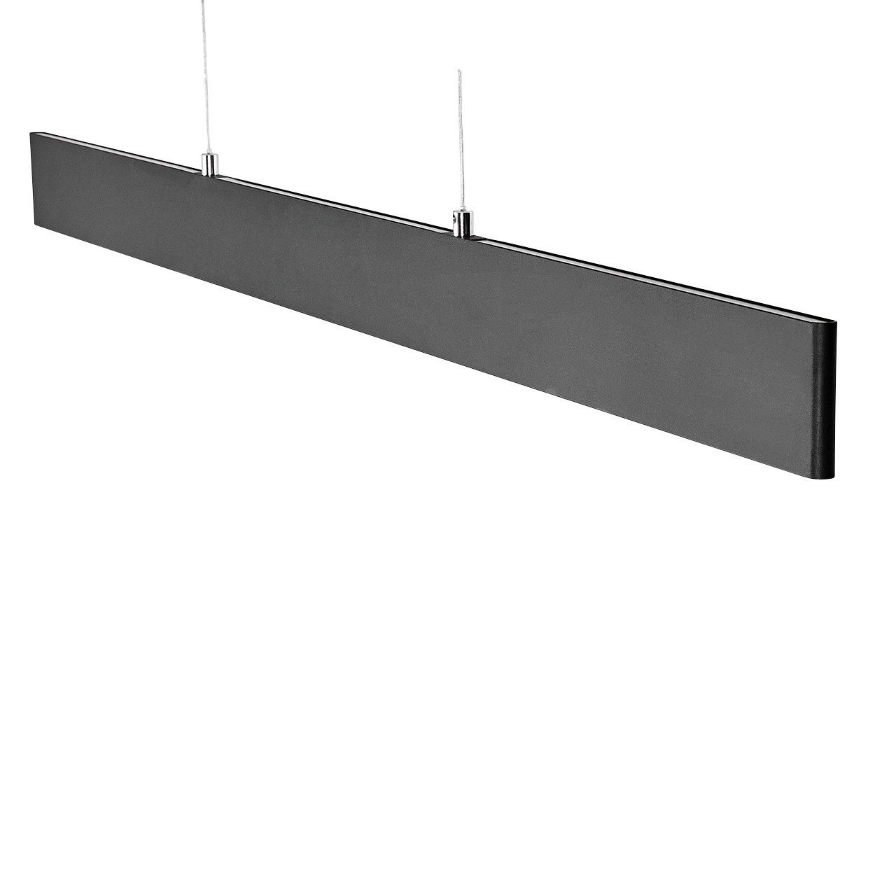 hofstein Pendelleuchte »Atella« moderne Hängelampe aus Metall in Anthrazit, 2700 Kelvin, 1800 Lumen, längliche Hängeleuchte, dimmbar, Fernbedienung