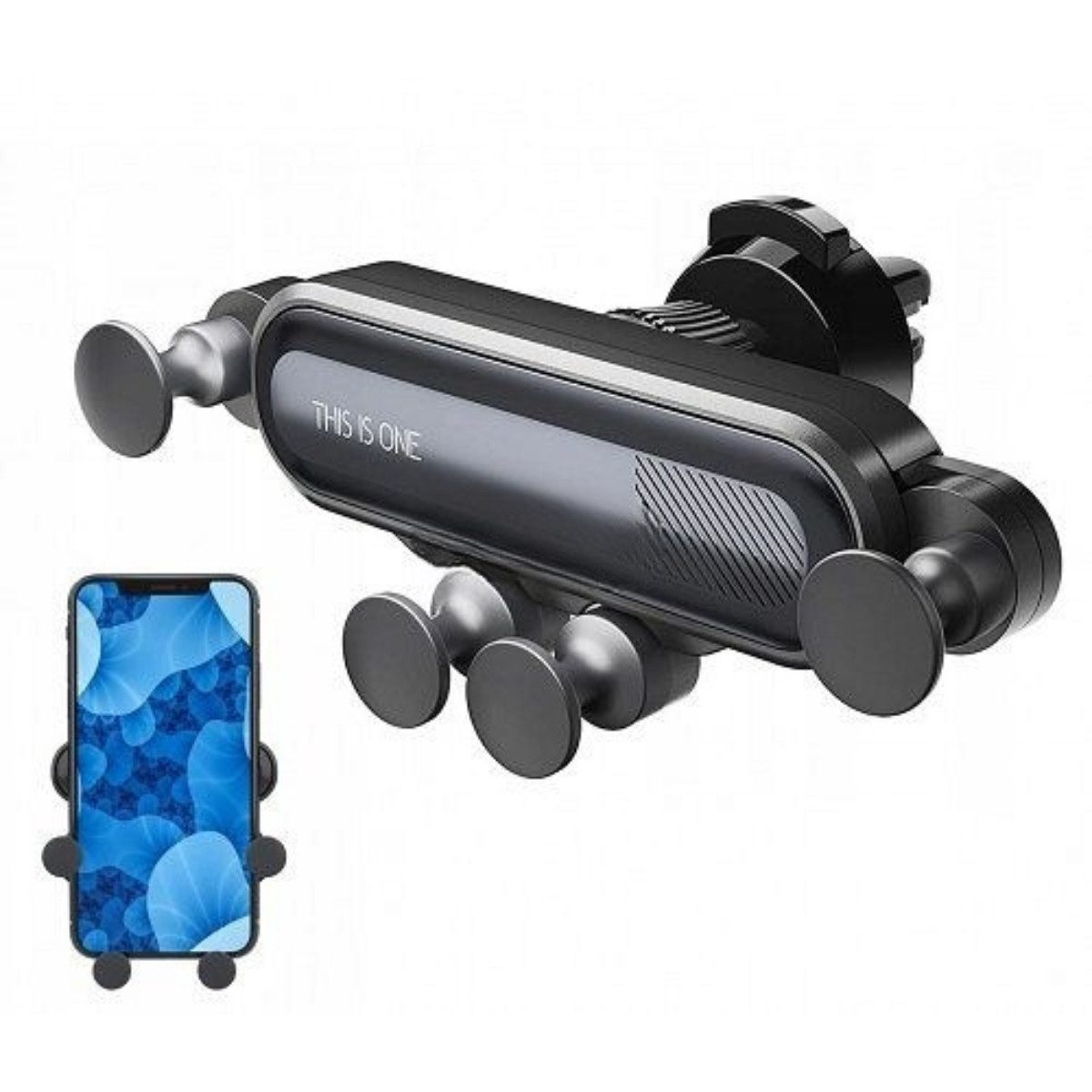 R2 Invest Handy-Halterung Universal Auto Handyhalter Gravity – Lüftungsgitter Halterung 4,0–6,8", (bis 6.8 Zoll, Einzelartikel, 1-tlg., 1-teilig)