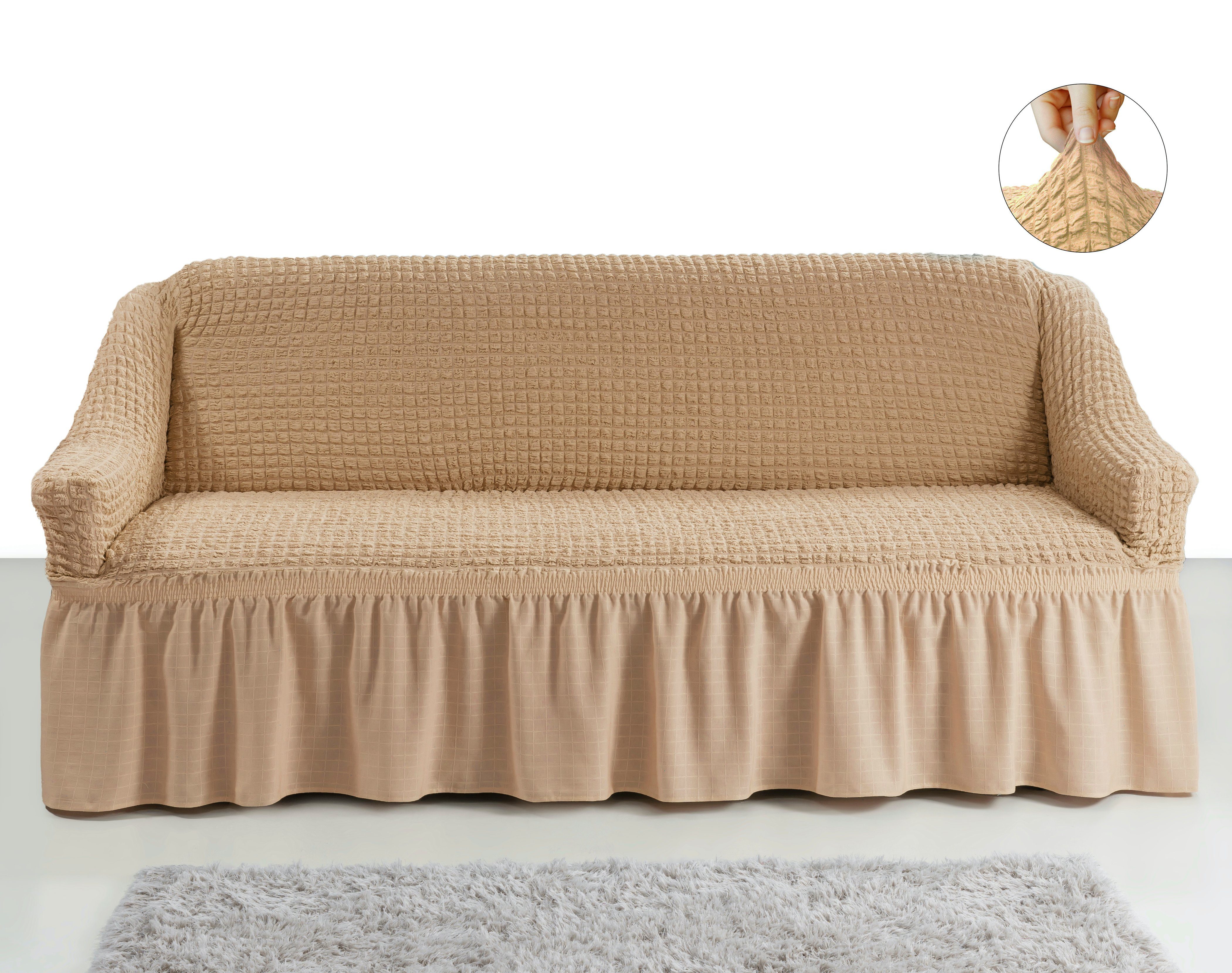 Sofahusse »Elegante Sofahusse 2-Sitzer & 3-Sitzer Sofabezüge elastischer  Sofa Überwurf Couchcover mit rutschfesten Schaumstoff-Ankern«, My Palace,  weich, elastisch und waschbar - Ein neues Wohngefühl. online kaufen | OTTO