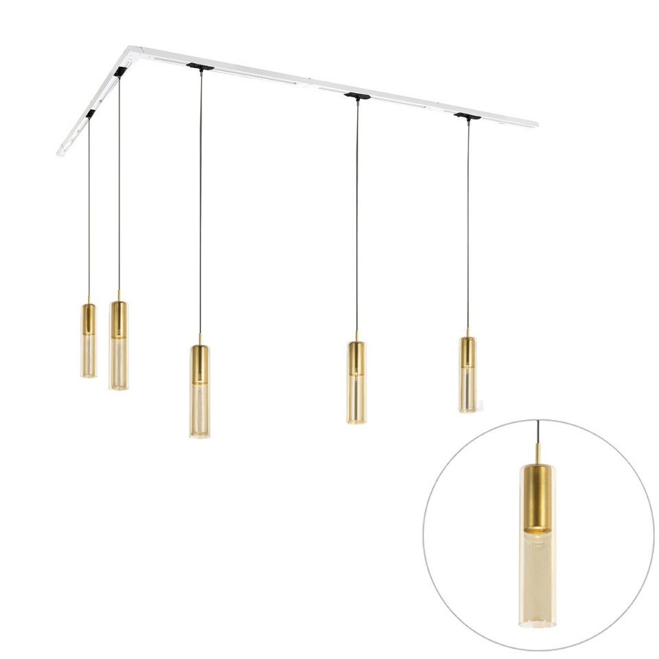 Qazqa Schienensystem-Sets Iconic lloyd, ohne Leuchtmittel, Extra-Warmweiß, QAZQA Schienen­leuchte, gu10, gold, Aluminium, Modern