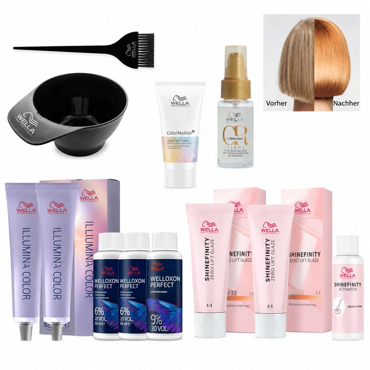 Wella Haarfarbe Apricot Glass Hair Bundle – komplettes Farb-, Glanz- und Pflegeset