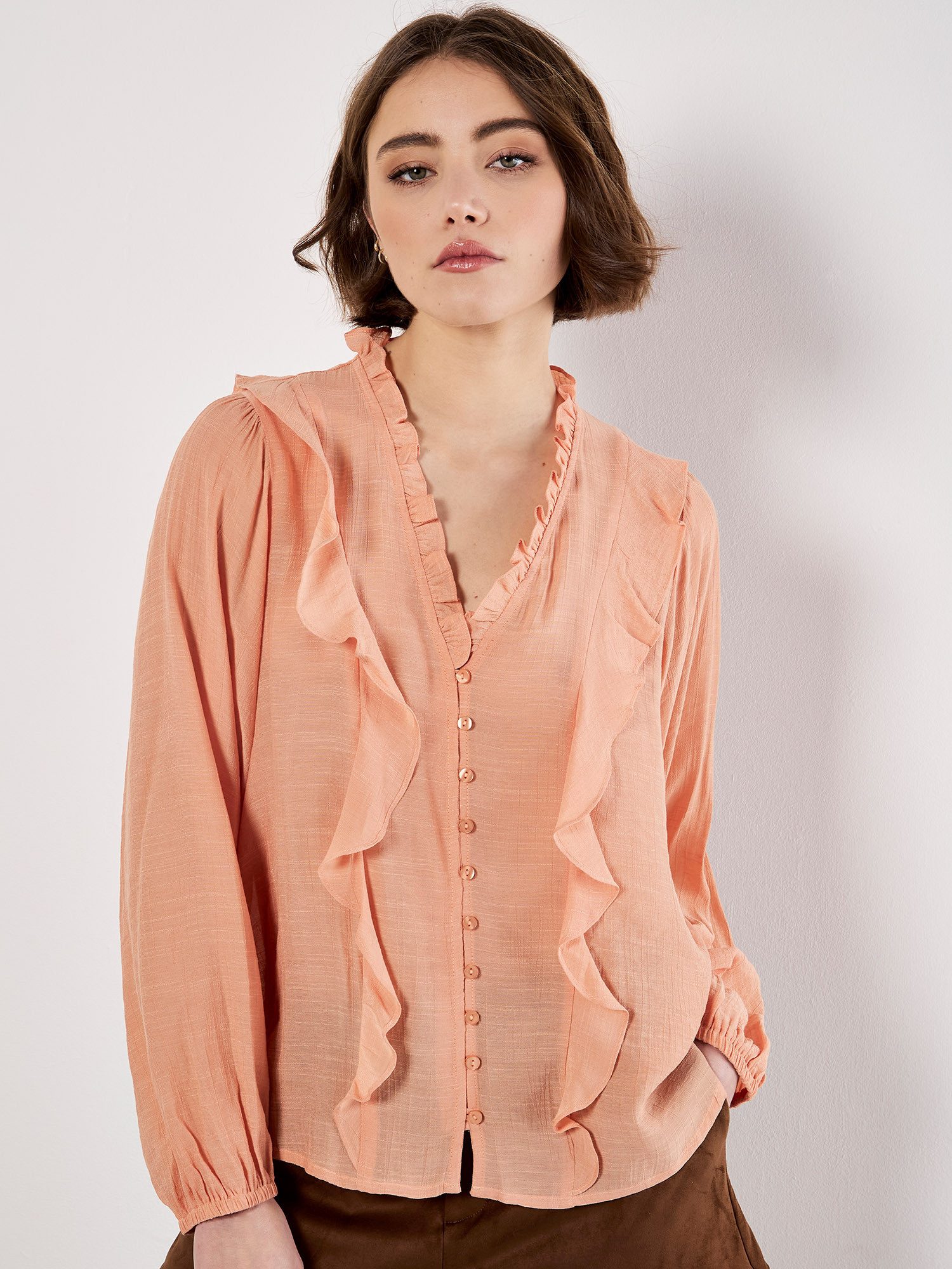 Apricot Rüschenbluse Unibluse mit Rüschen günstig online kaufen