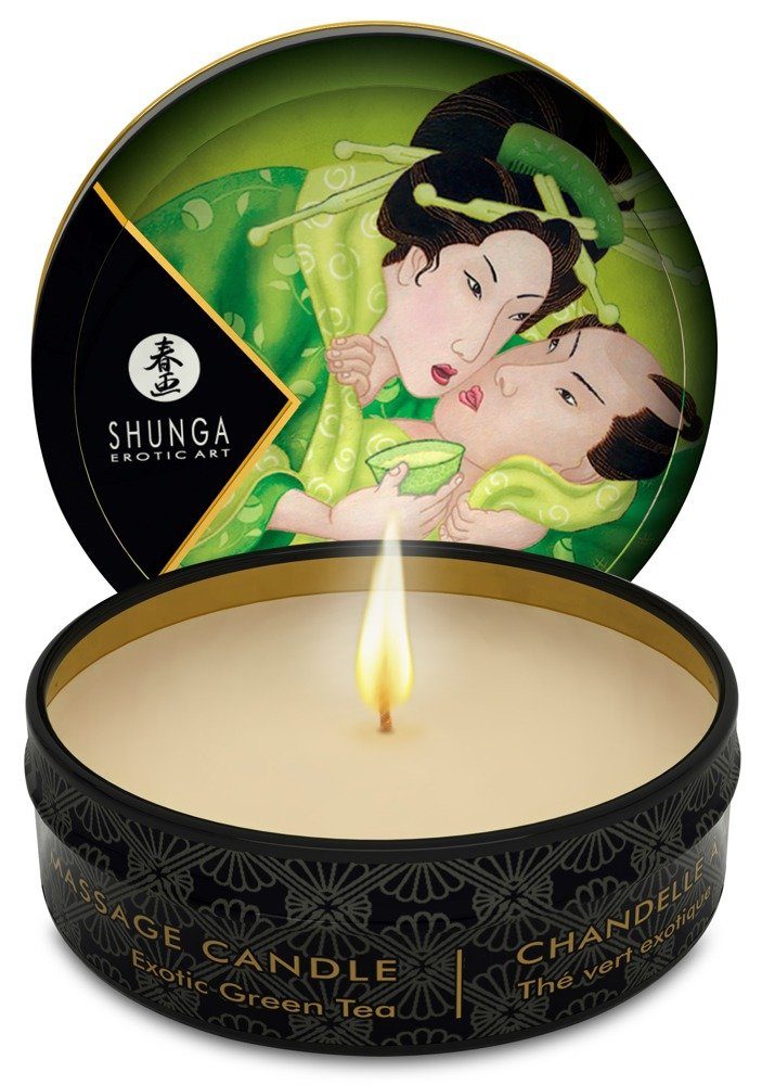 Massage Tea für Green 30 Massagekerze SHUNGA ml, Candle - Mini Massagen Shunga wärmende