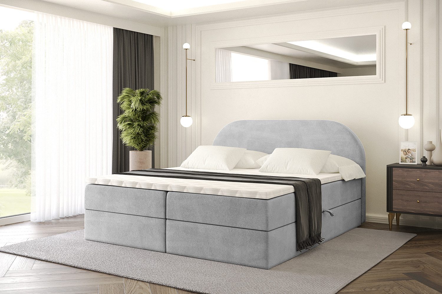 ALTDECOR Boxbett NOX (Multipocket-Matratze H4, H3 Matratze Bonellfederung, Topper, Kopfteil)
