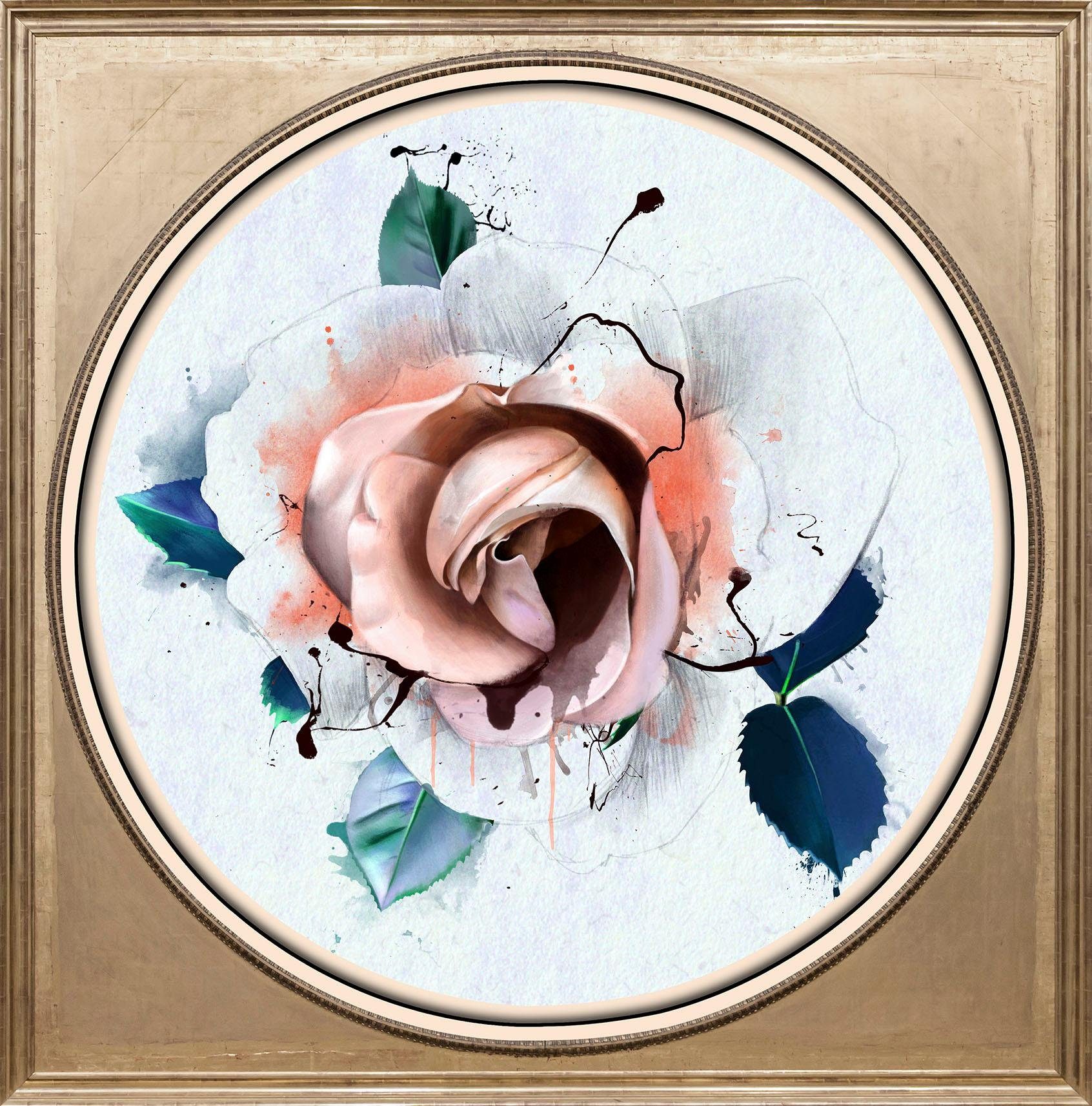 queence Acrylglasbild Rose Pastell