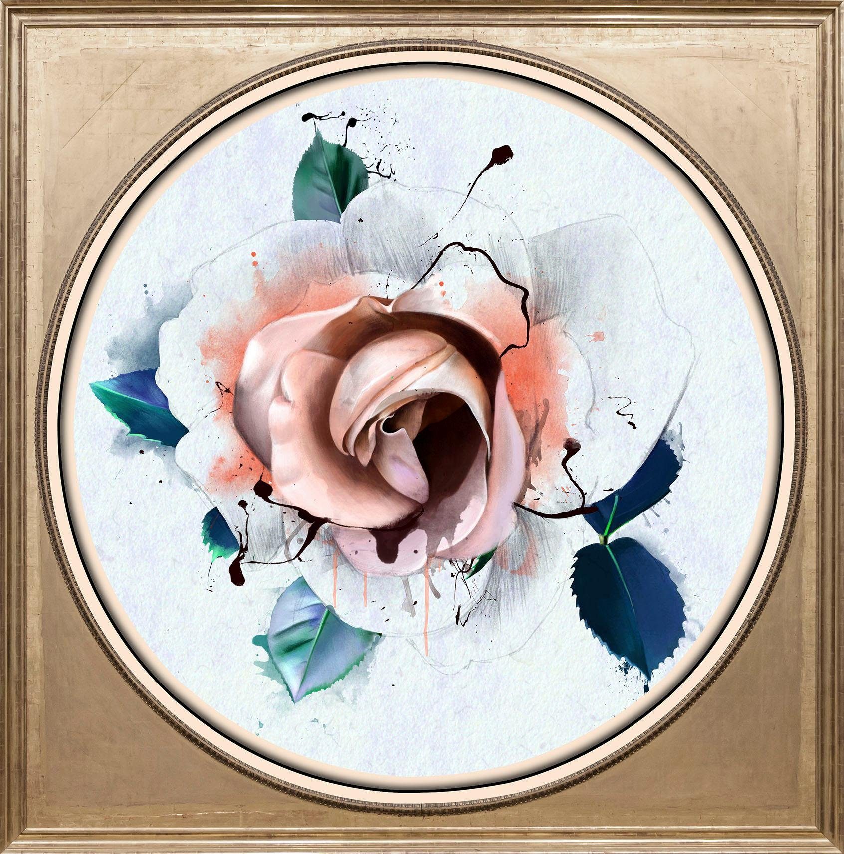 queence Acrylglasbild Rose Pastell, Blumen, Blumenbilder, Gemälde, Kunst, Pflanzen, Pflanzenbilder, Fine Art-Print in Galeriequalität