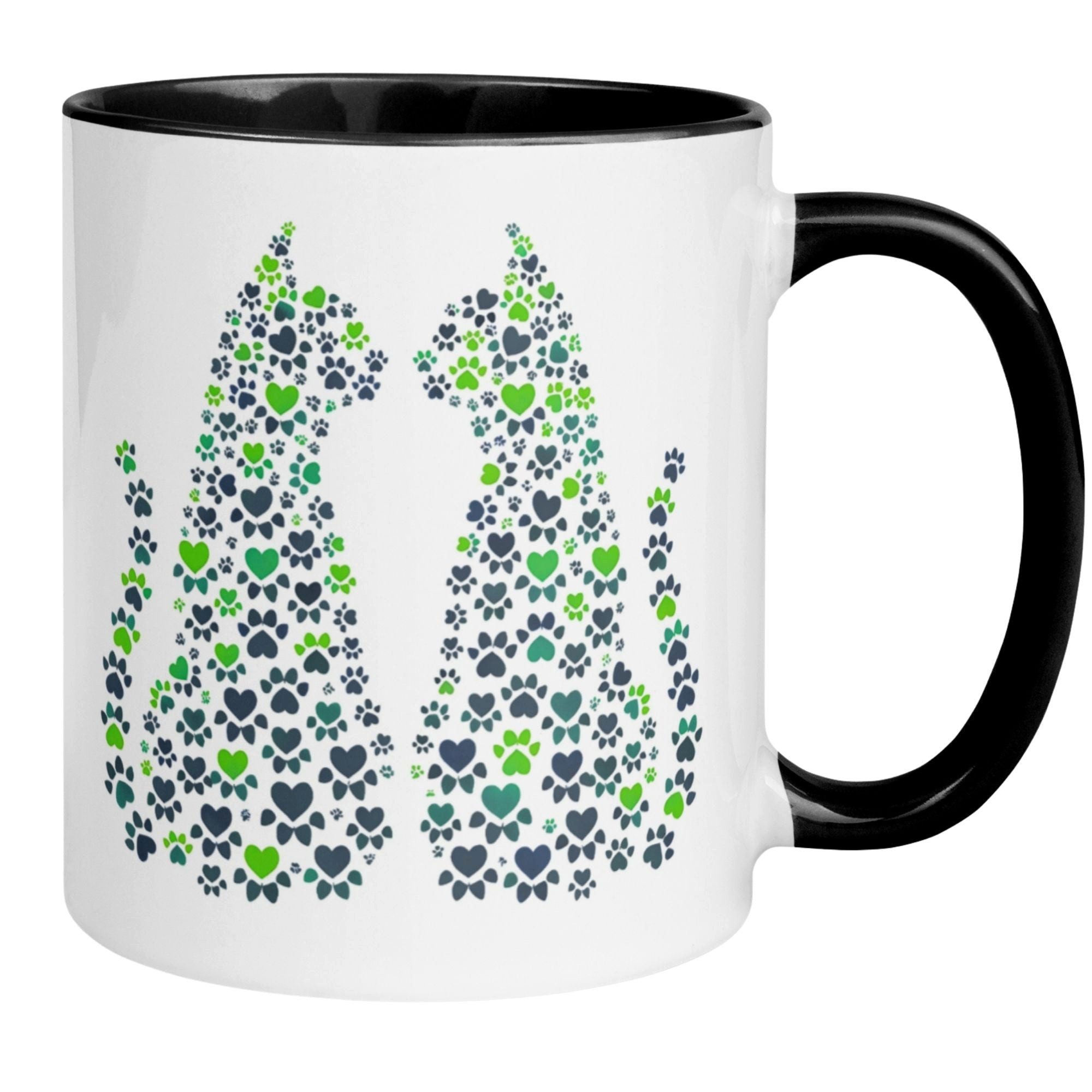 Momentals Tasse Katze – „Pfoten Silhouette“ – lustiger Katzen Geschenk Becher, Gratis Versand · Links-&Rechtshänder · Spülmaschinenfest