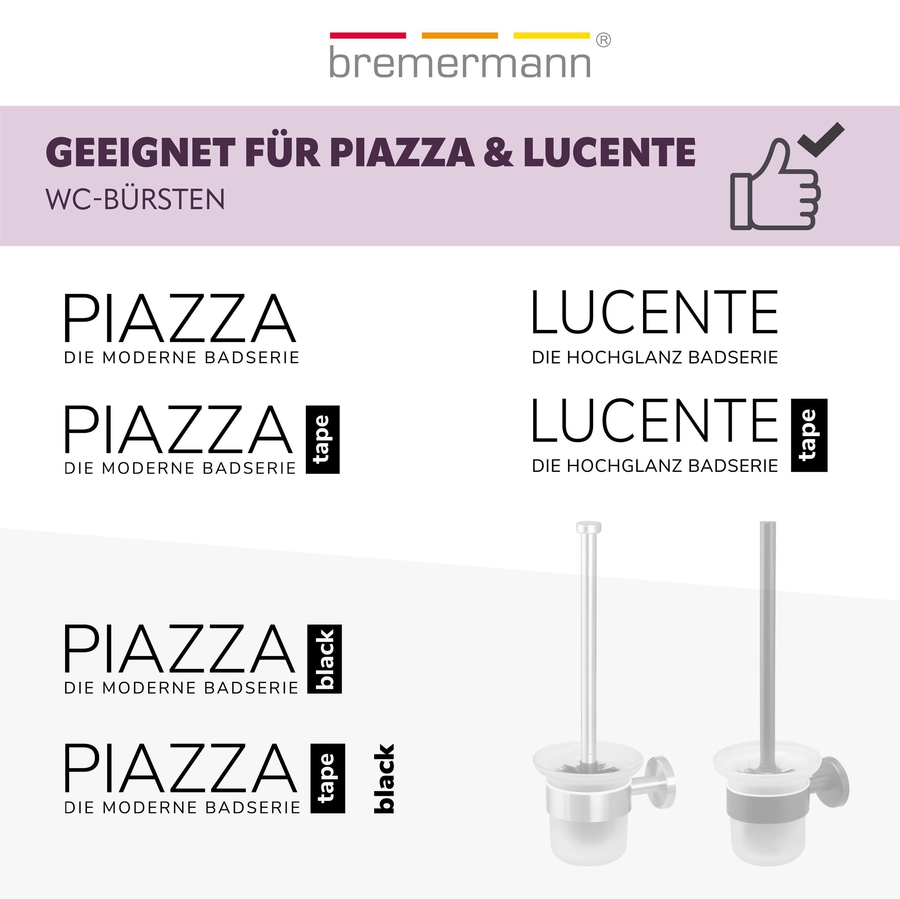 bremermann WC-Reinigungsbürste Bad-Serie PIAZZA & LUCENTE - Ersatzglas für WC-Garnituren, Piazza & Lucente, (1-tlg)