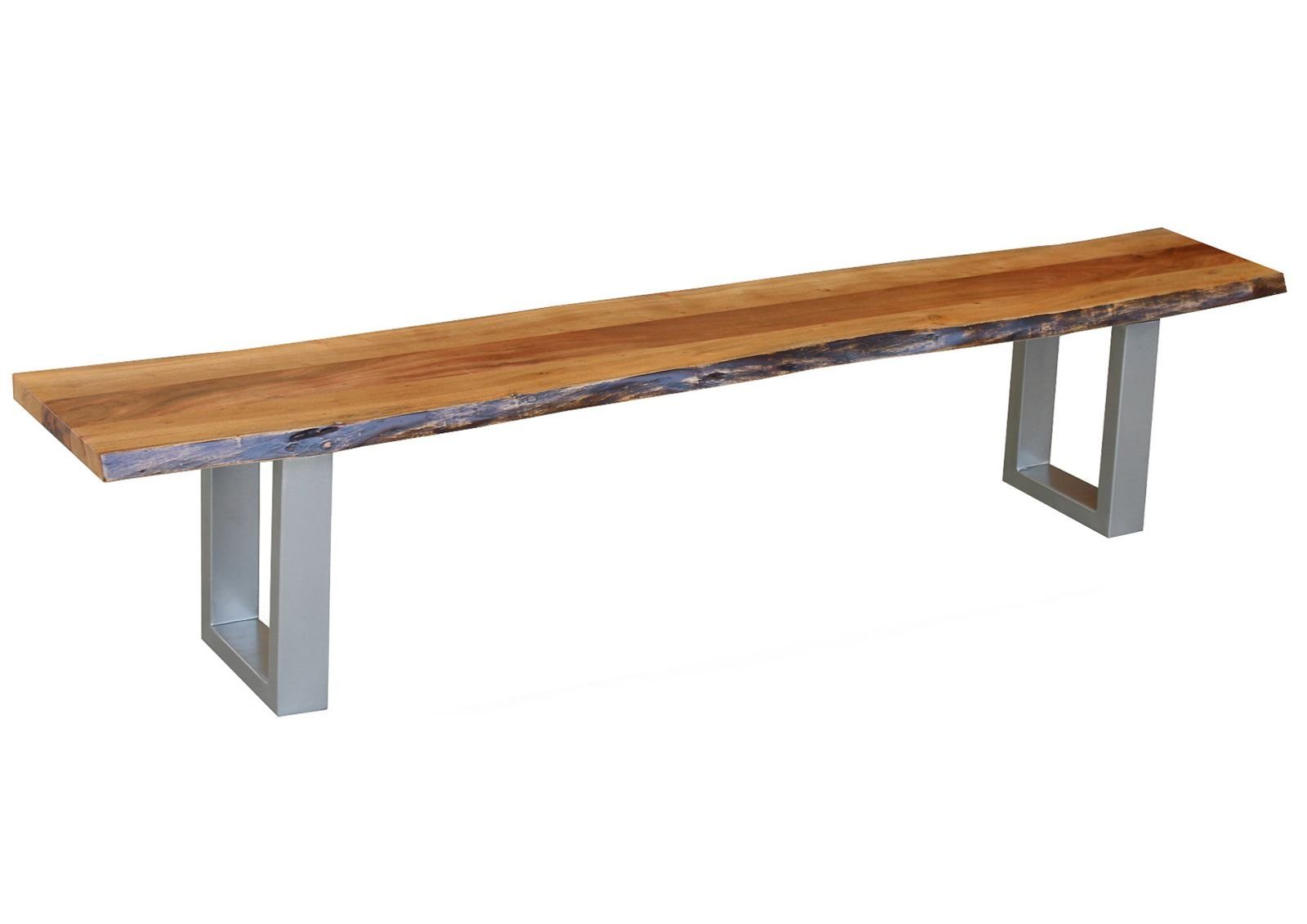 Massivmoebel24 Bank FREEFORM (Baumbank Akazie 160x38x45 walnuss lackiert FREEFORM 2 #05), Baumbank Akazie 160x38x45 walnuss lackiert FREEFORM 2 #05