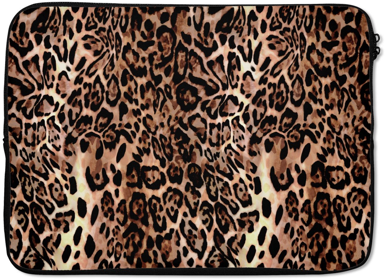 MuchoWow Laptop-Hülle Tiermuster - Leopard - Design - Luxus 13.3 Zoll, Laptopsleeve, weiches Innenfutter zum Schutz Kratzern, Laptoptasche