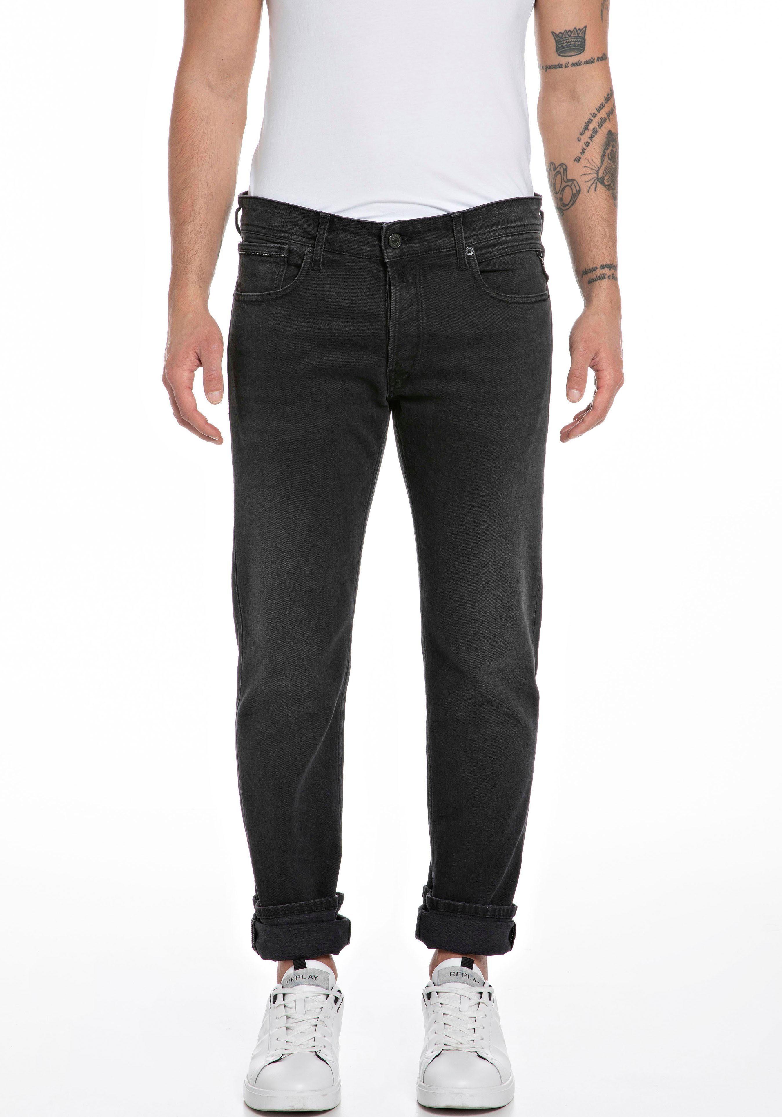 Replay Straight-Jeans black used