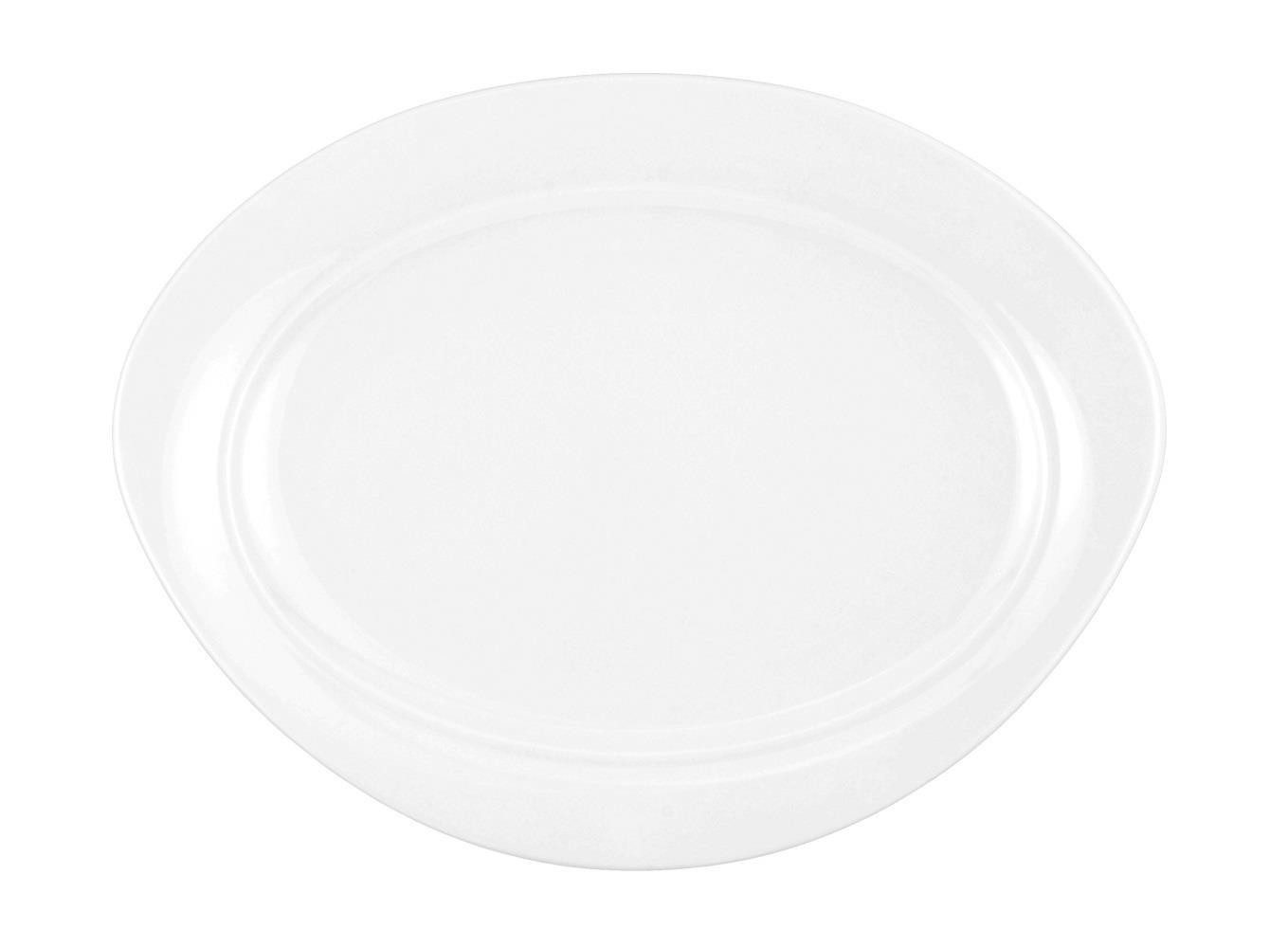 Seltmann Weiden Servierplatte Seltmann Weiden Trio weiß Servierplatte oval 25cm, Porzellan, (Packung)
