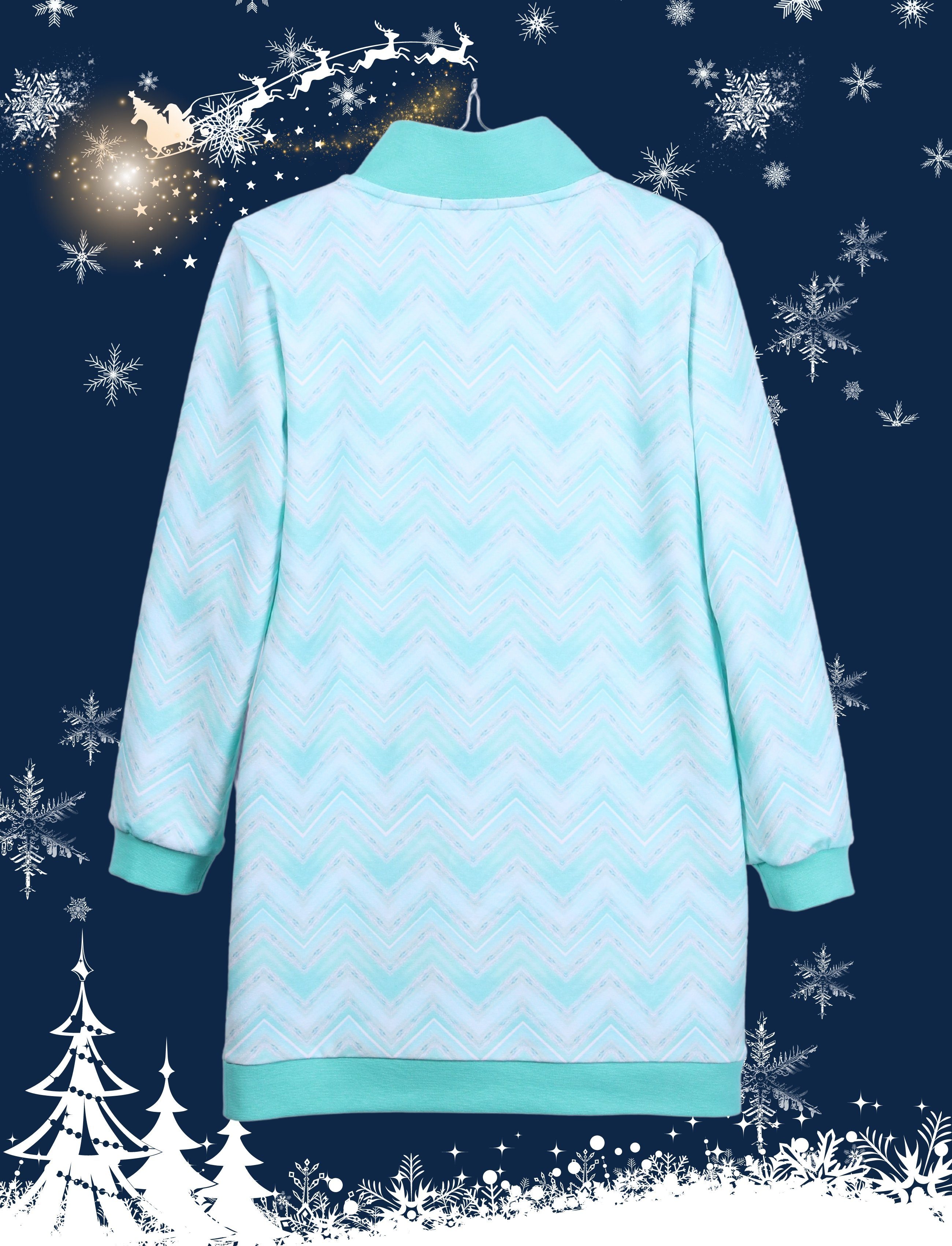 Europa coolismo Motiv-Print Baumwolle, "Skihase" Mädchen coole Kleid Sweatkleid mit für in Made Sweatshirt