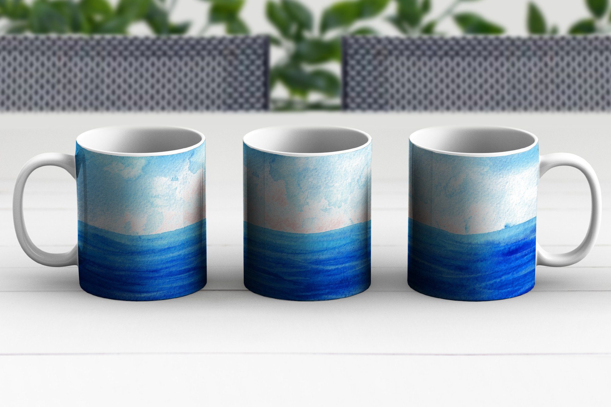 Teetasse, Keramik, Meer Himmel, Becher, Kaffeetassen, Teetasse, Aquarell - MuchoWow Geschenk Tasse -