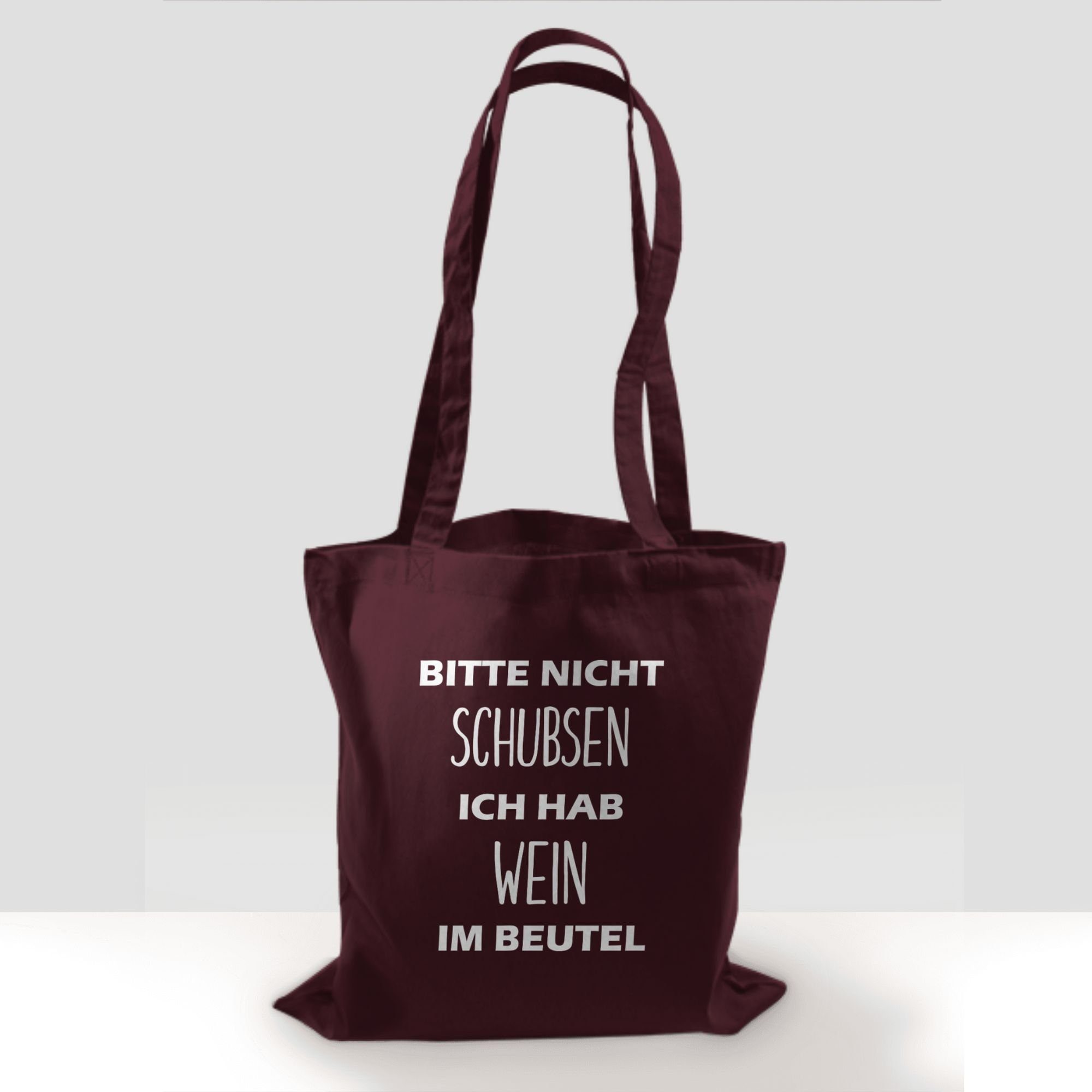 Shirtracer Umhängetasche Outfit Bitte im hab Stoffbeutel ich 2 nicht schubsen Bordeauxrot Beutel, Festival Wein