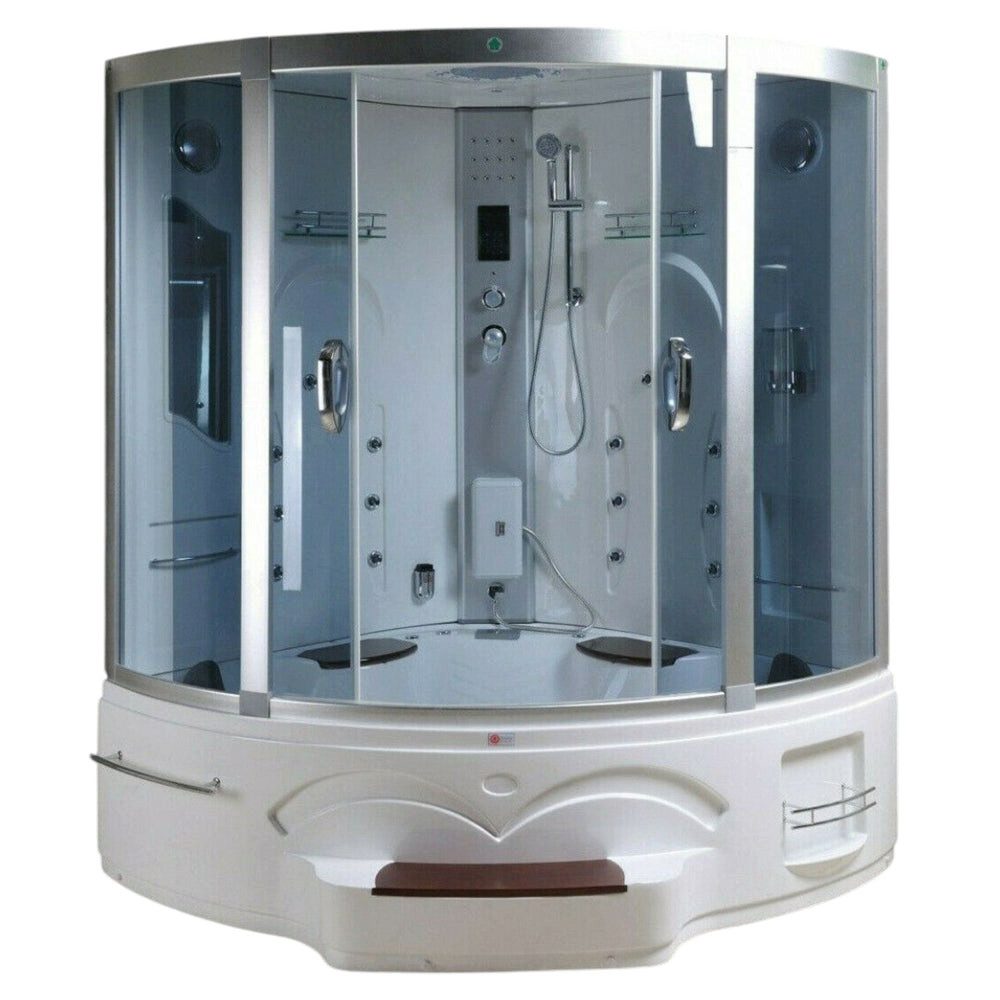 DEKO VERTRIEB BAYERN Dampfdusche XXL Luxus LED Dampfdusche +Whirlpool Kombi Duschtempel Komplettdusche