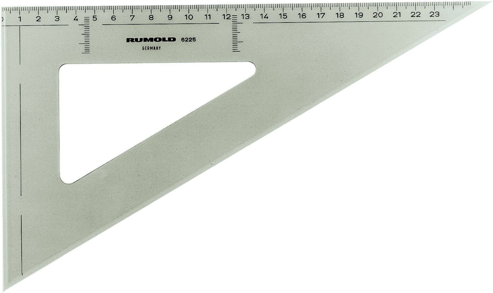 Rumold Geodreieck Zeichendreieck 60 Grad 25 cm Kunststoff transparent/getönt