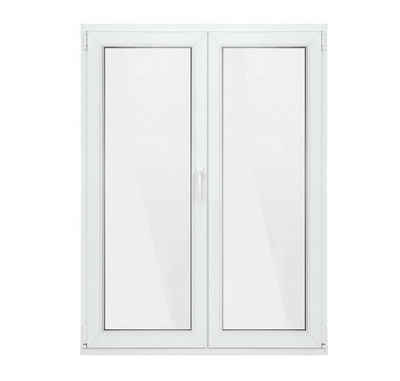 SN Deco Kunststofffenster »Fenster 2 Flügel, 1000x1200, 2-fach Verglasung, weiß, 70 mm Profil«, RC2 Sicherheitsbeschlag