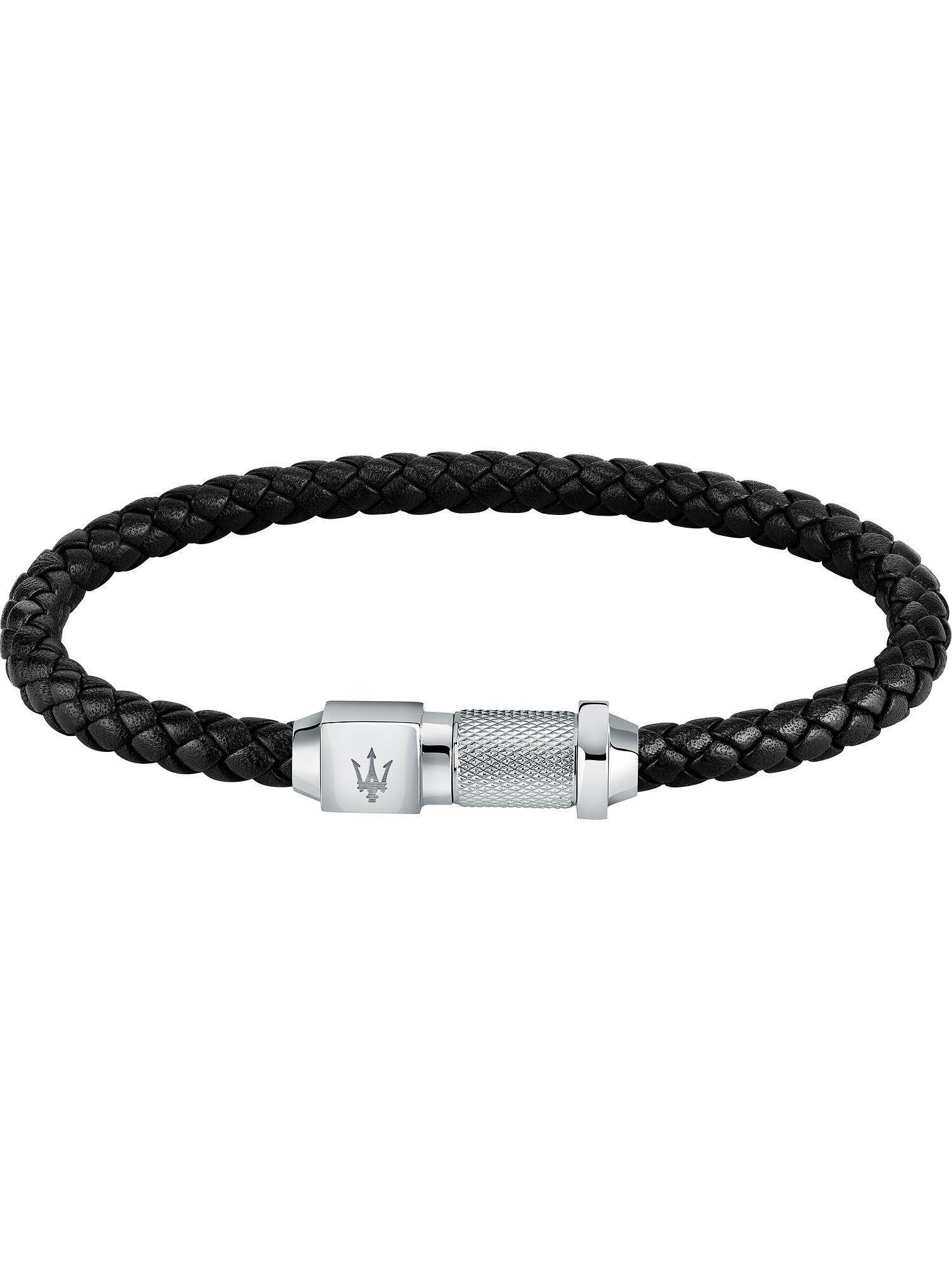 MASERATI Edelstahlarmband Maserati Herren-Armband Edelstahl, Leder, recycelt