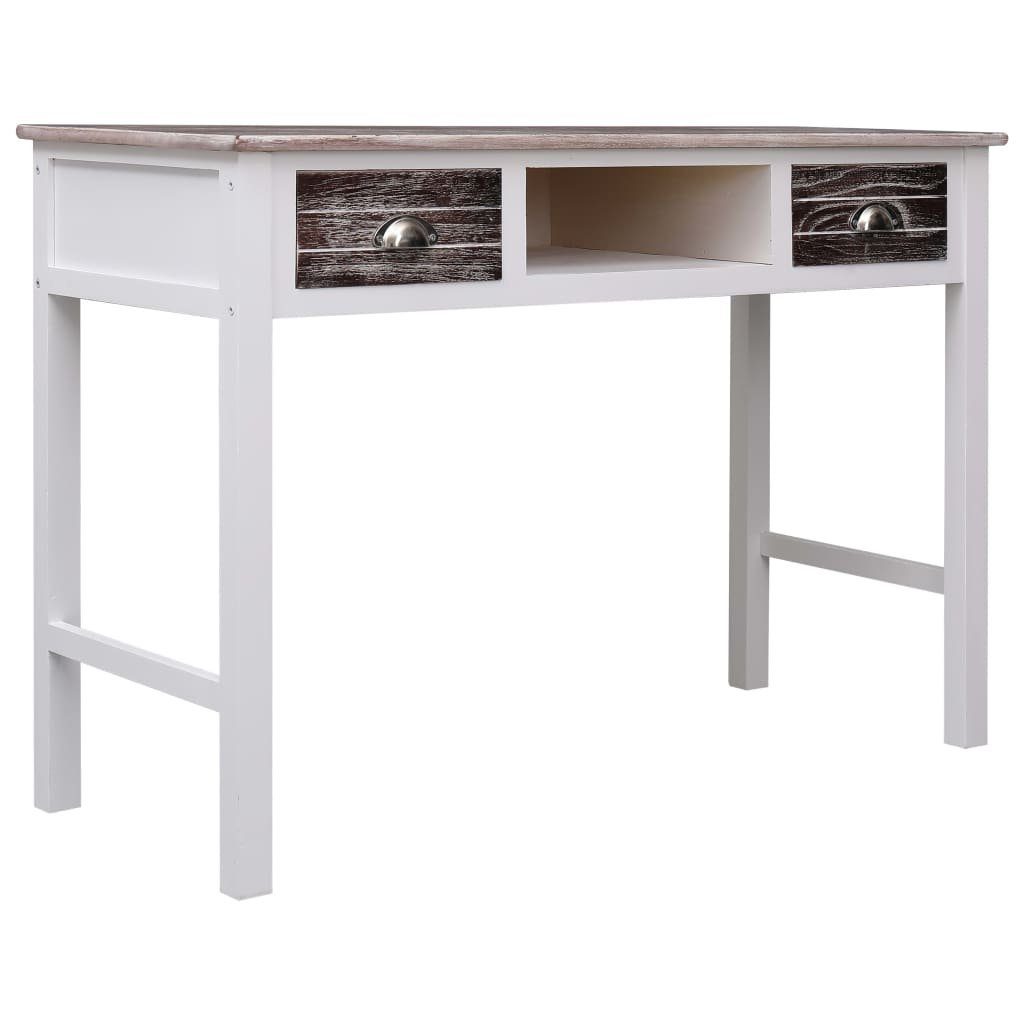 × Braun vidaXL 45 × und Weiß braun cm und 110 | Weiß Holz Schreibtisch Schreibtisch braun 76