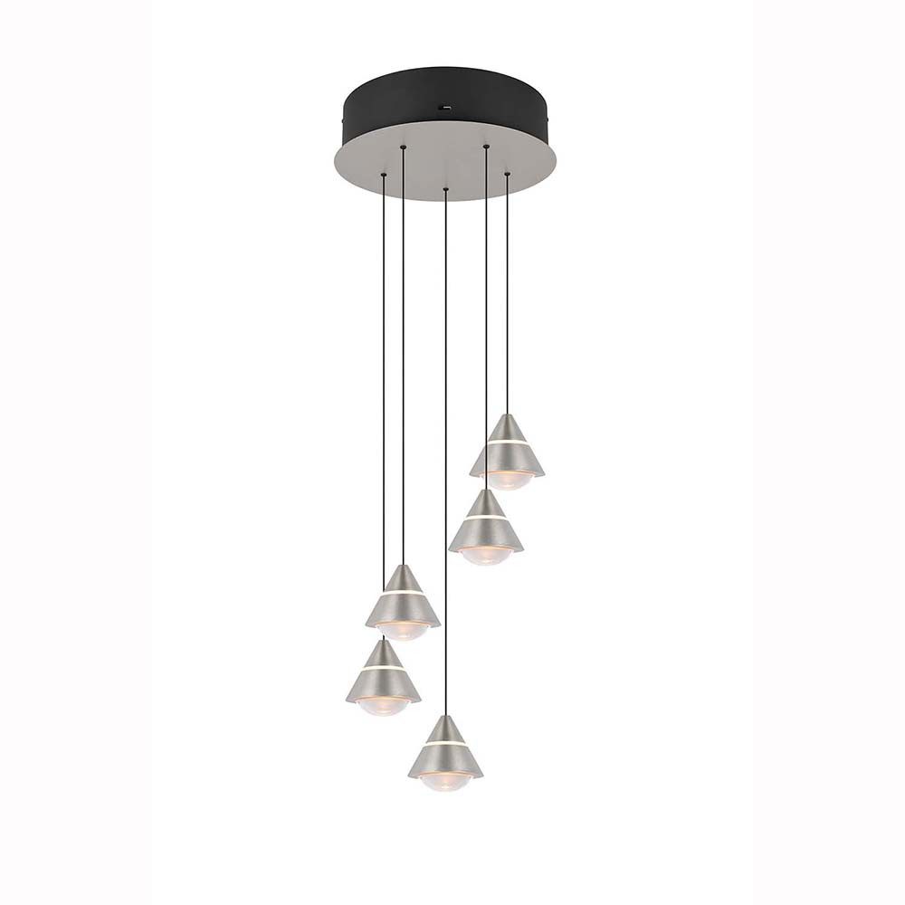 TRIO Leuchten LED-Hängeleuchte, LED-Leuchtmittel fest verbaut, Neutralweiß, Kaltweiß, Warmweiß, Tageslichtweiß, Pendelleuchte Hängeleuchte Deckenleuchte Nickel matt Farbwechsel H 200