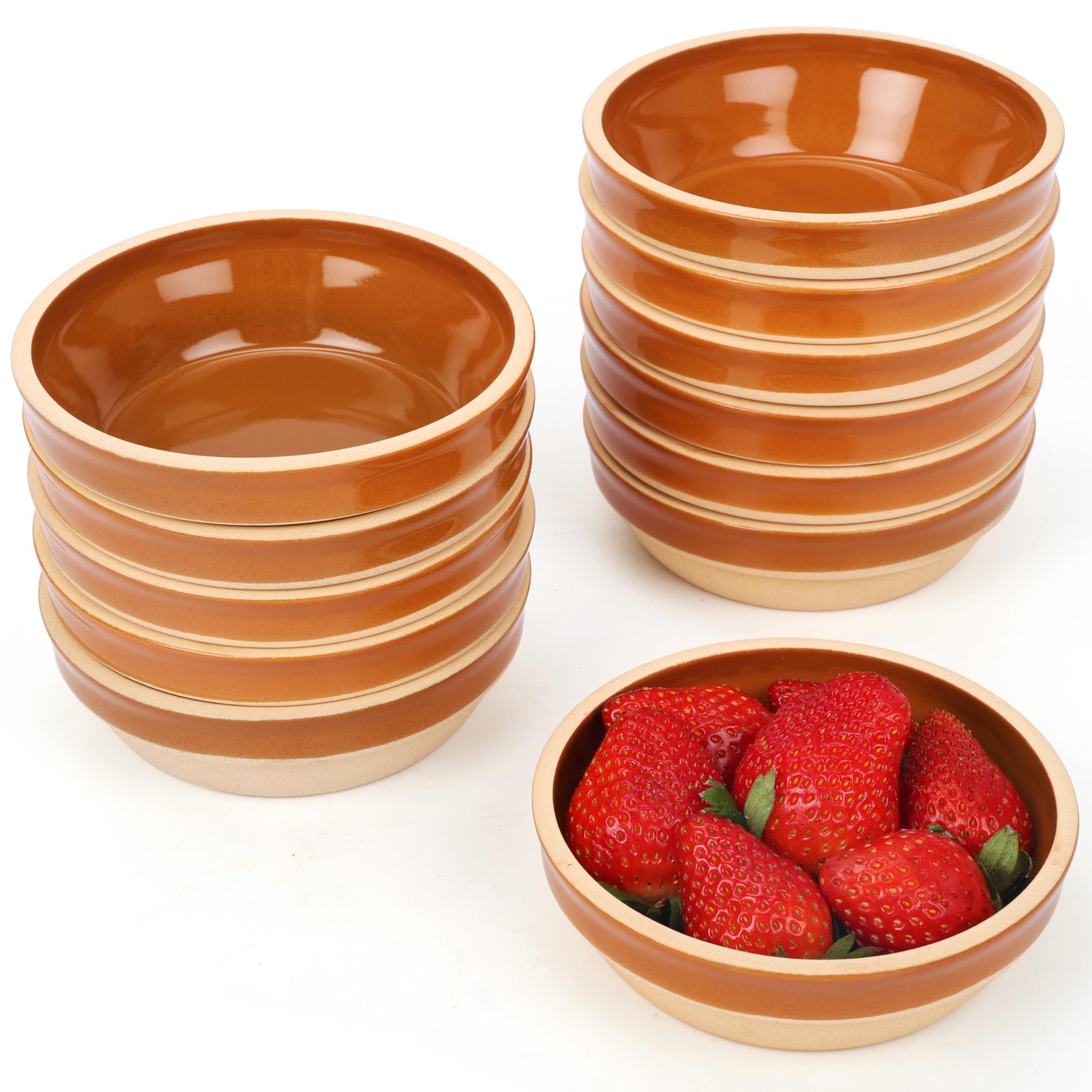 Belle Vous Servierschale BELLE VOUS Tapas Schälchen 12er Set 175 ml Keramik, Terrakotta
