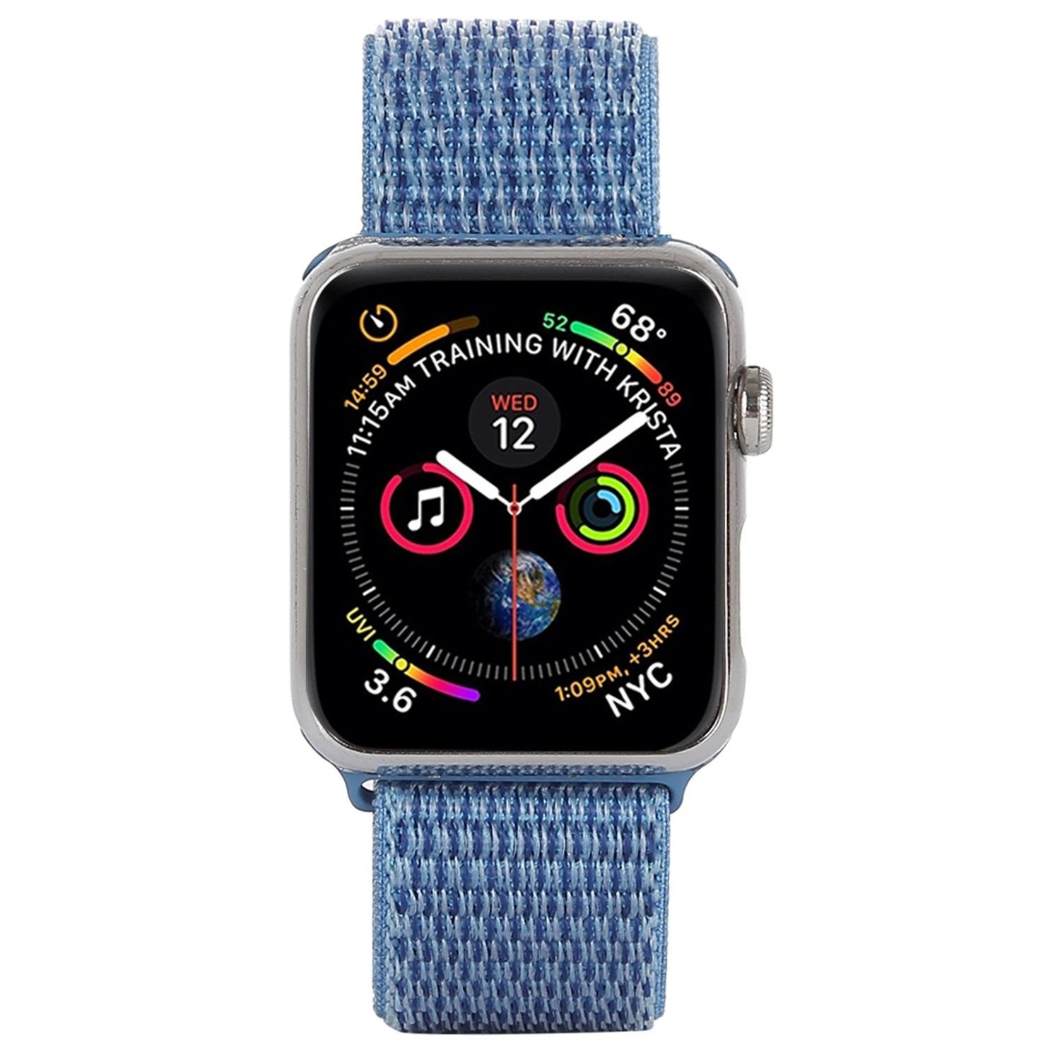 / 45 42 König Sport 44 Arm Pfauen Armband Smartwatch-Armband mm Nylon Band mm mm, Loop / Blau Design