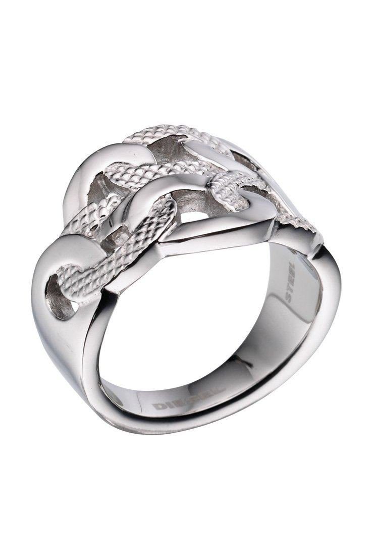 Diesel Fingerring DX0136040505, aus Edelstahl, Silber, Größe: 54 (17,2mm) | Fingerringe