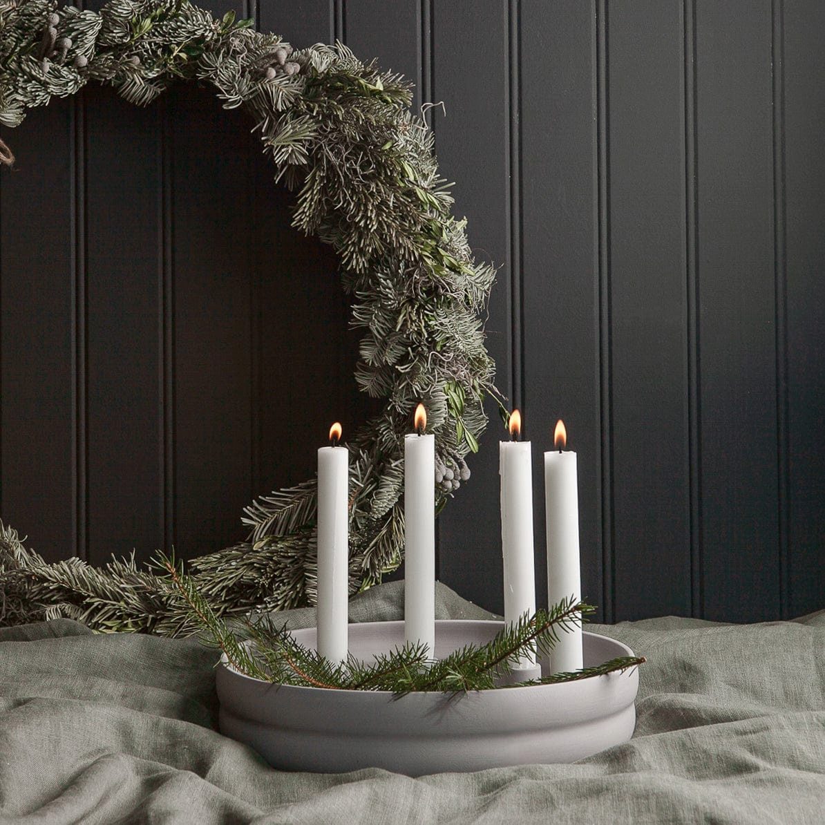 Storefactory Kerzenhalter Adventsschale Kvistholmen in hellgrau für 4 Stabk günstig online kaufen