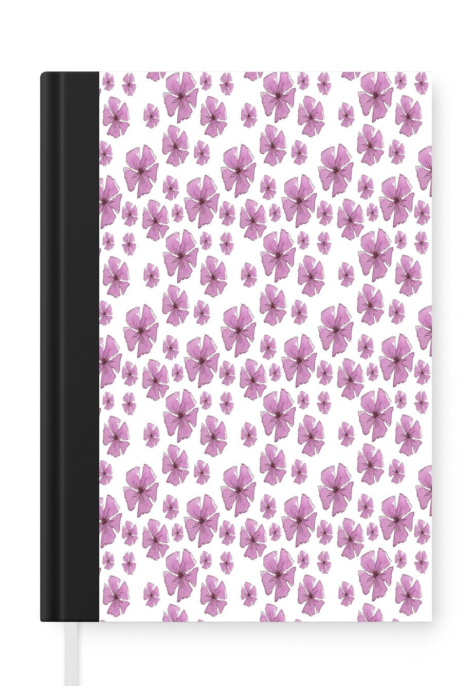 MuchoWow Notizbuch Blumen - Sakura - Muster, Journal, Merkzettel, Tagebuch, Notizheft, A5, 98 Seiten, Haushaltsbuch