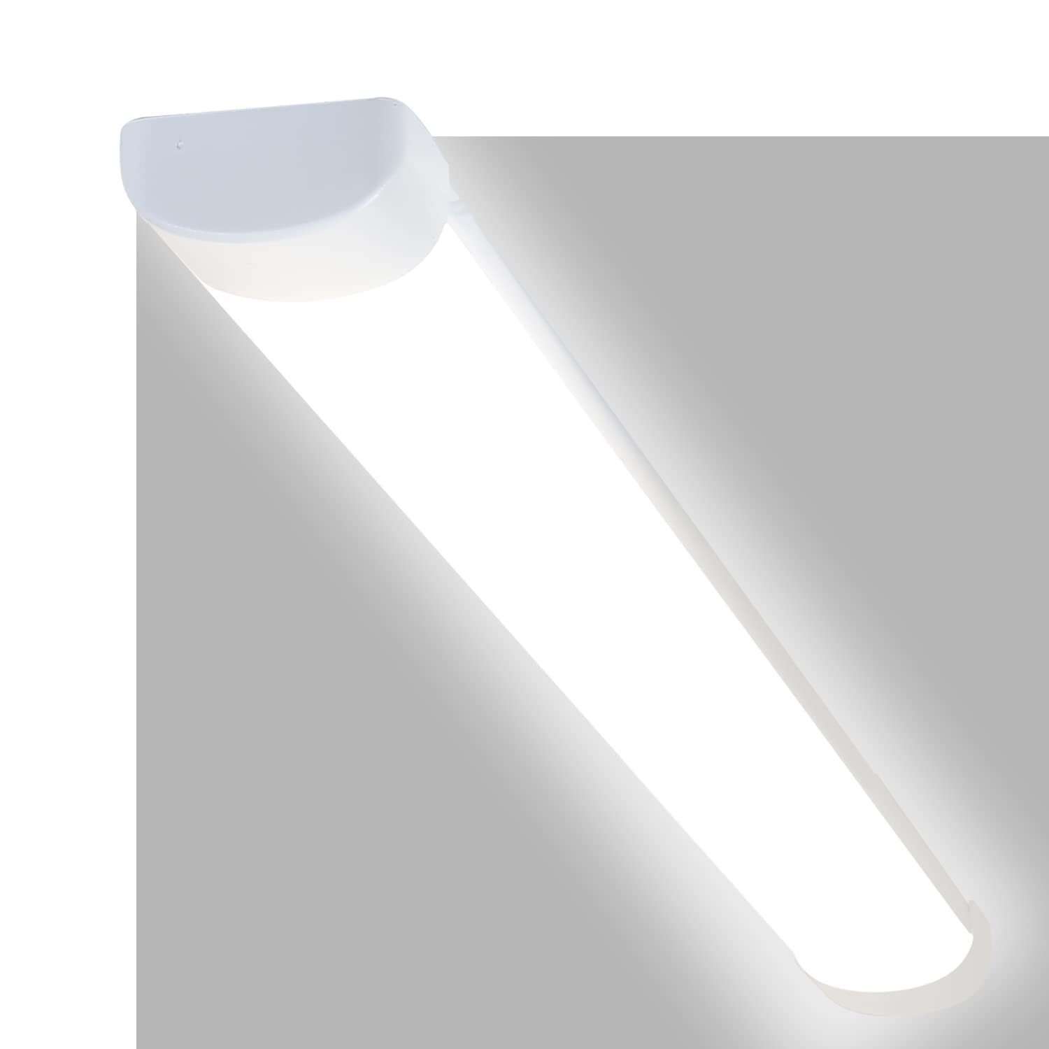 ZMH LED Deckenleuchte Kellerlampe Flach Neutralweiß Röhre, LED fest integriert, Kaltweiß, 24W, 2500lm B
