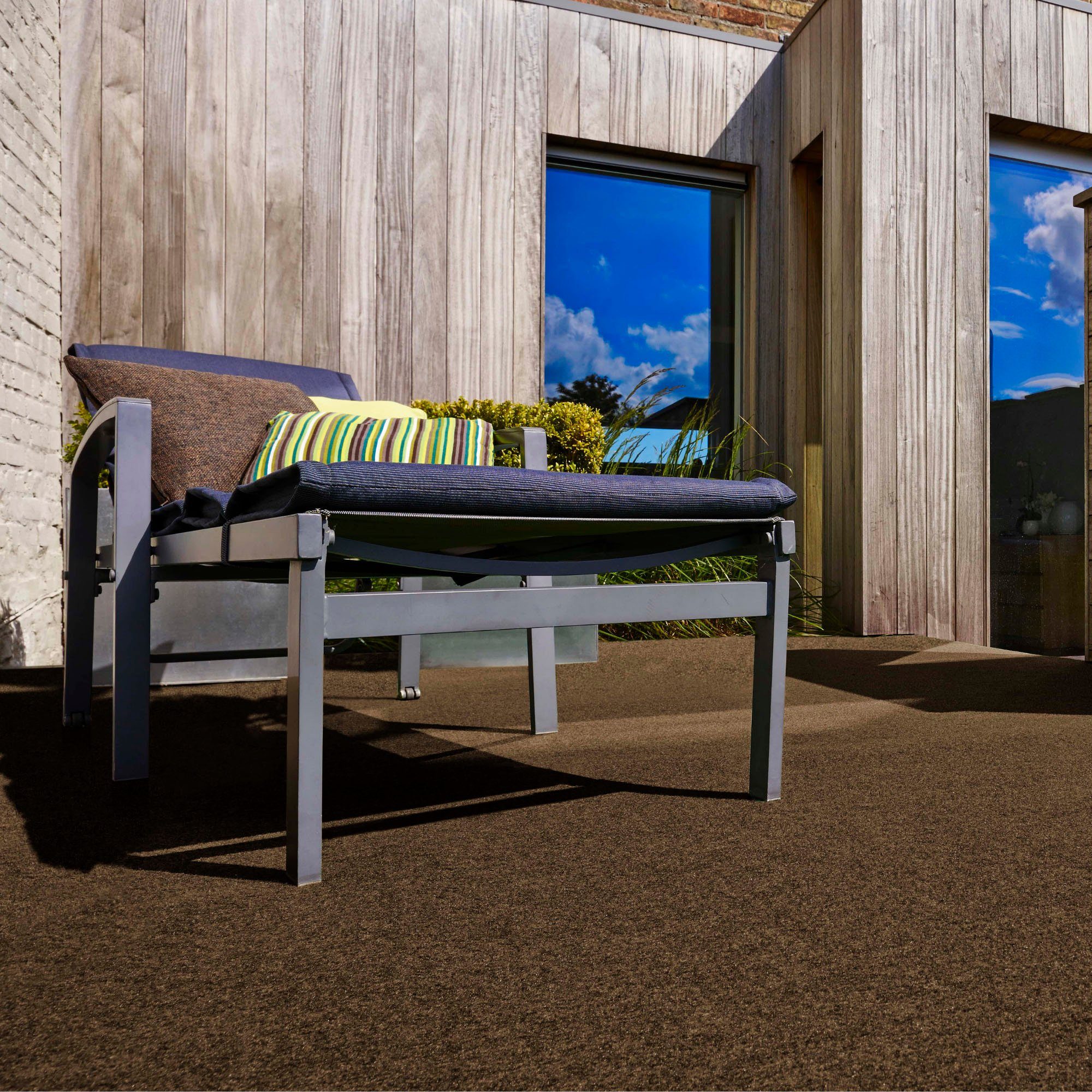 Andiamo Kunstrasen Field, Made in Belgium, rechteckig, Höhe: 4 mm, Rasenteppich aus Nadelfilz, mit Noppen, für Balkon & Terrasse