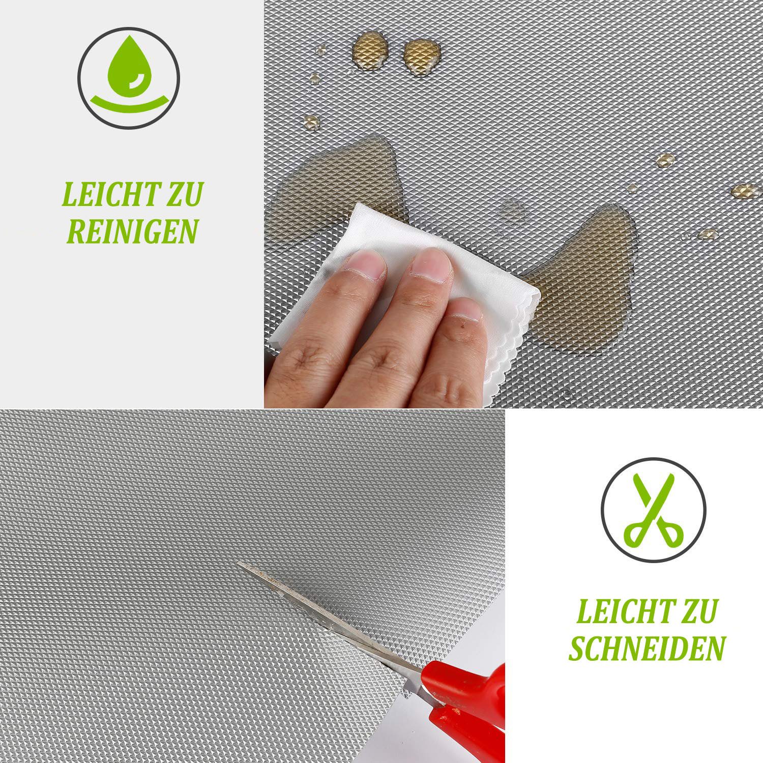 Agger Schubladenmatte Wasserdichte und ölbeständige Schubladenmatte, Küchen und Schrankmatte, Kühlschrank-Einlegebodenmatte, verdickte Schubladeneinlage – Bild 4 von 5