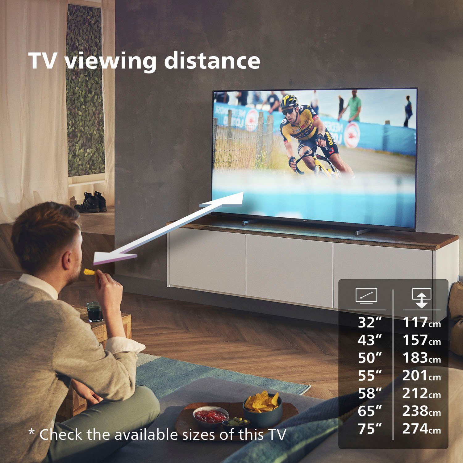 Smart-TV) 4K (139 Zoll, Philips LED-Fernseher Ultra 55PUS7608/12 HD, cm/55