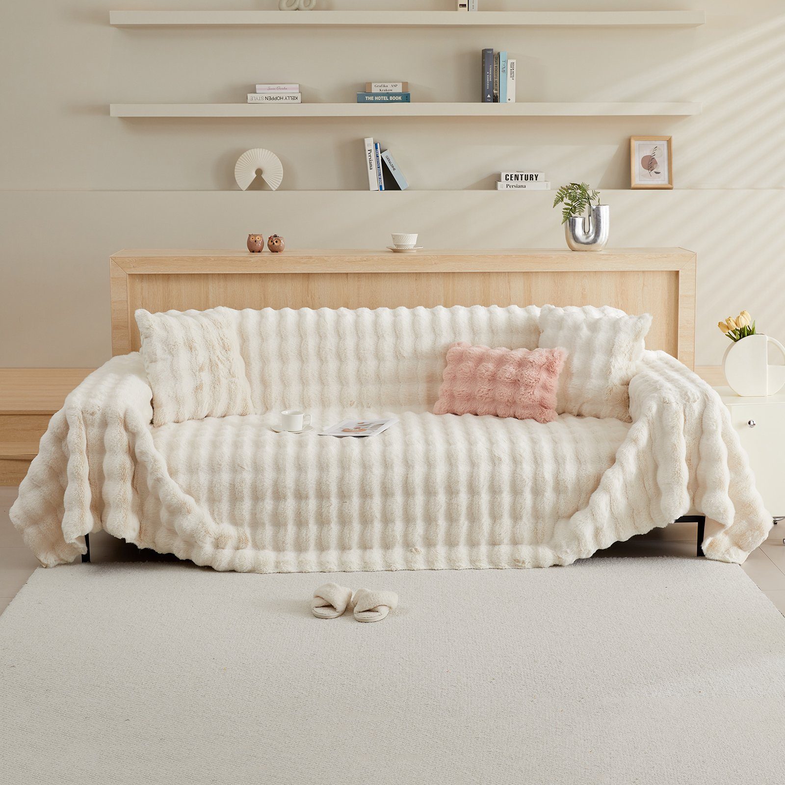 Sunicol Sofabezug Plüsch Dick Sofa Sitzkissenbezug, Couchbezug, Antirutsch, günstig online kaufen